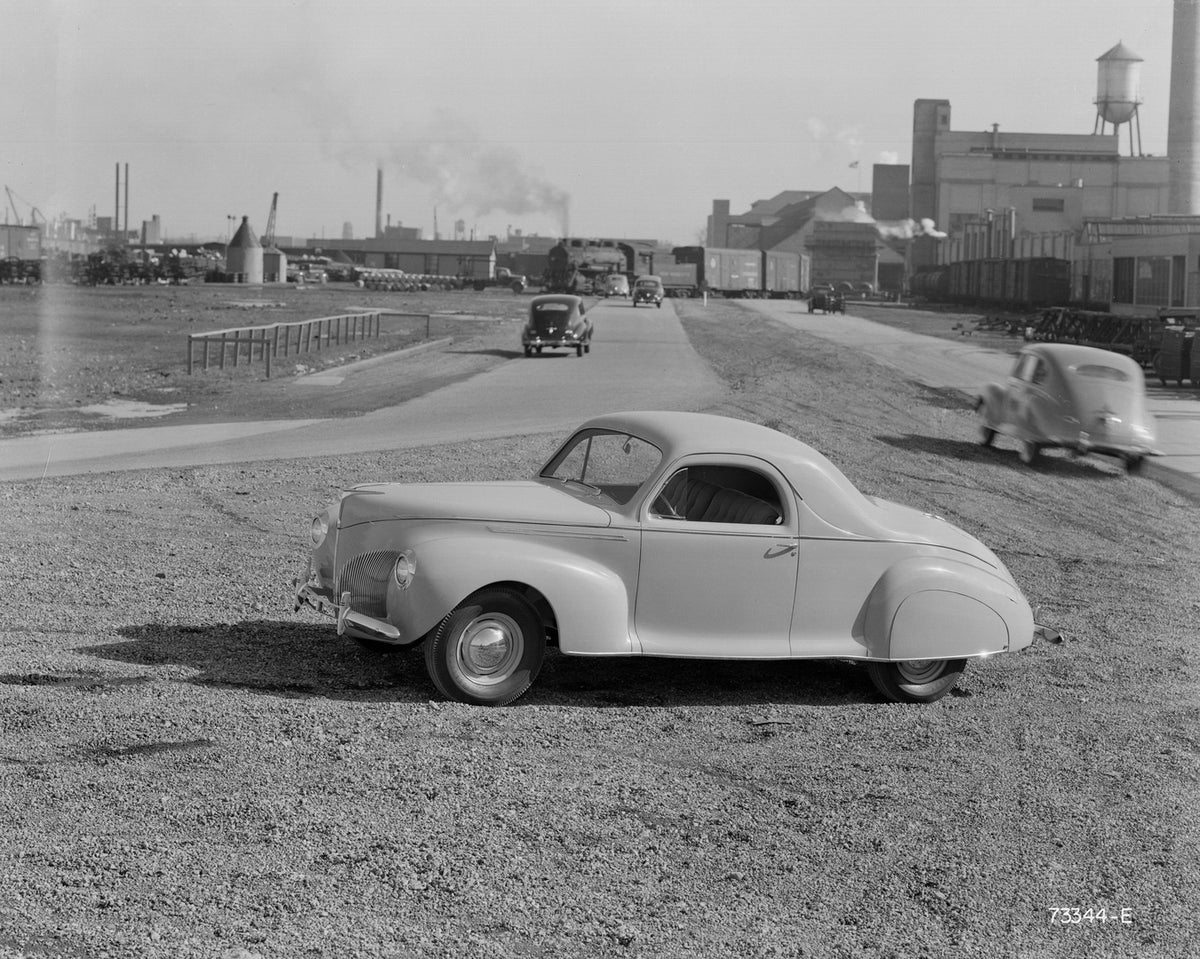 This archival image documents the 1940 Lincoln Zephyr Coupe and is preserved in the Ford Heritage Vault as part of Ford Motor Company's historic photographic archive. Free for personal, non-commercial use. Ford Heritage Vault reference AR-2008-8.1...