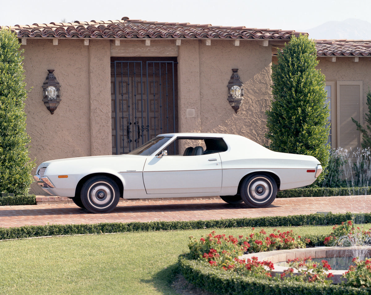 This archival image documents the 1972 Ford Torino two-door hardtop scenic and is preserved in the Ford Heritage Vault as part of Ford Motor Company's historic photographic archive. Free for personal, non-commercial use. Ford Heritage Vault refere...