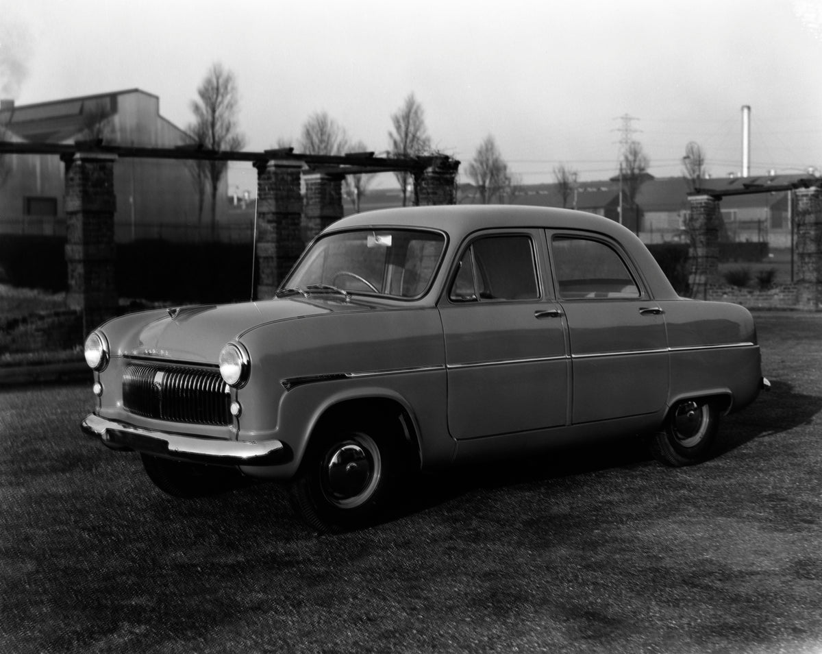 This archival image documents the 1953 Ford Consul facelift at sport club and is preserved in the Ford Heritage Vault as part of Ford Motor Company's historic photographic archive. Free for personal, non-commercial use. Ford Heritage Vault referen...