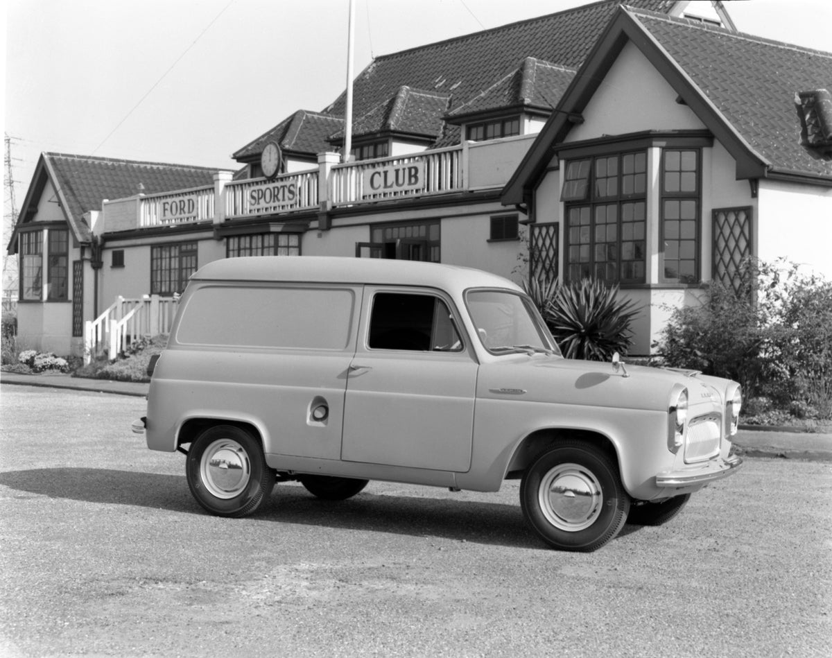 This archival image documents the 1955 New Ford Thames 7CWT van at Ford Sports club and is preserved in the Ford Heritage Vault as part of Ford Motor Company's historic photographic archive. Free for personal, non-commercial use. Ford Heritage Vau...