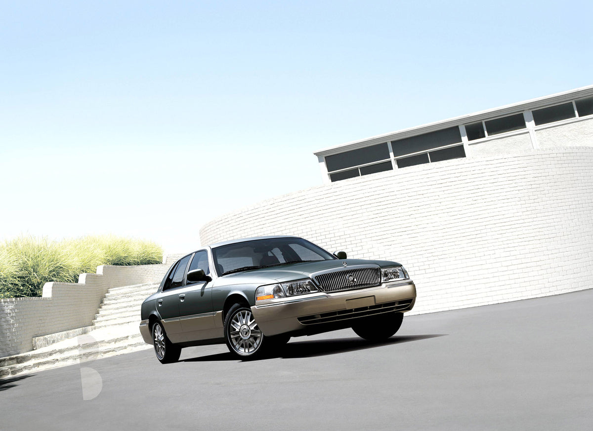 This archival image documents the 2005 Mercury Grand Marquis and is preserved in the Ford Heritage Vault as part of Ford Motor Company's historic photographic archive. Free for personal, non-commercial use. Ford Heritage Vault reference AR-2008-8....
