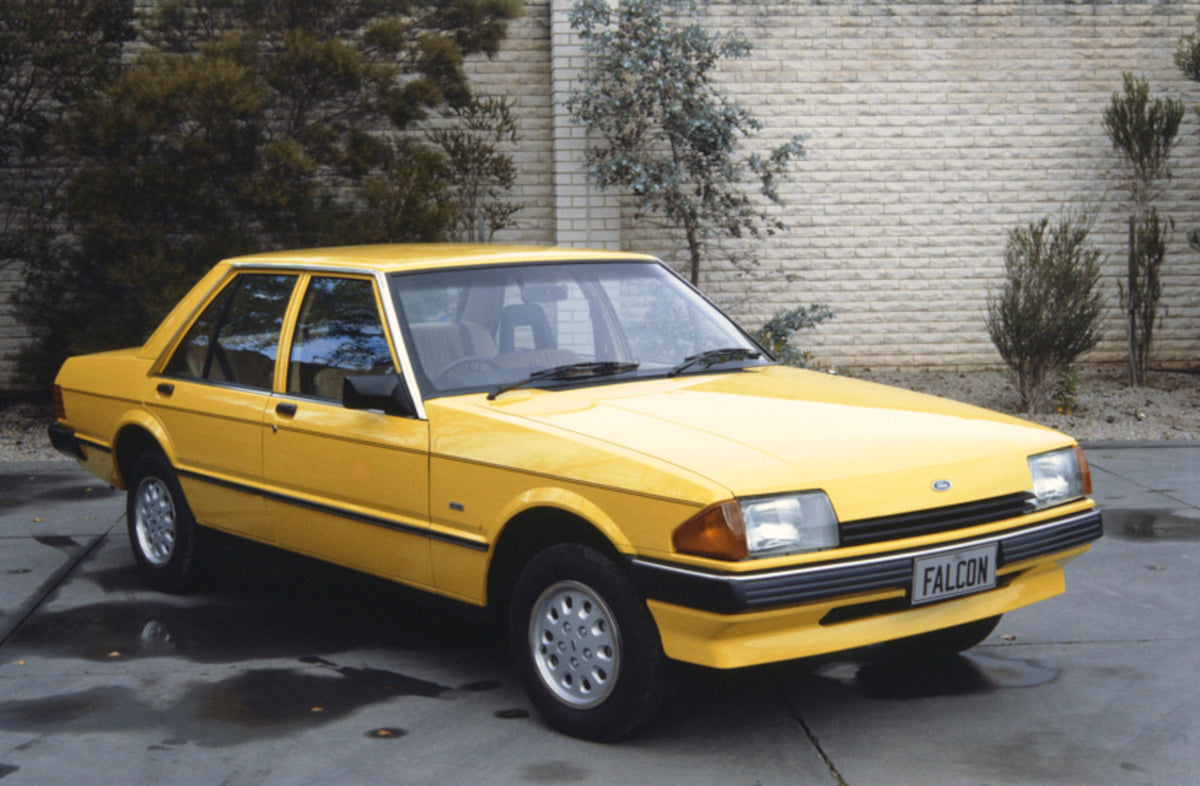 This archival image documents the 1982 Ford XE Falcon GL Sedan Driver Side Front End View in Driveway FAP-2011-3 and is preserved in the Ford Heritage Vault as part of Ford Motor Company's historic photographic archive. Free for personal, non-comm...