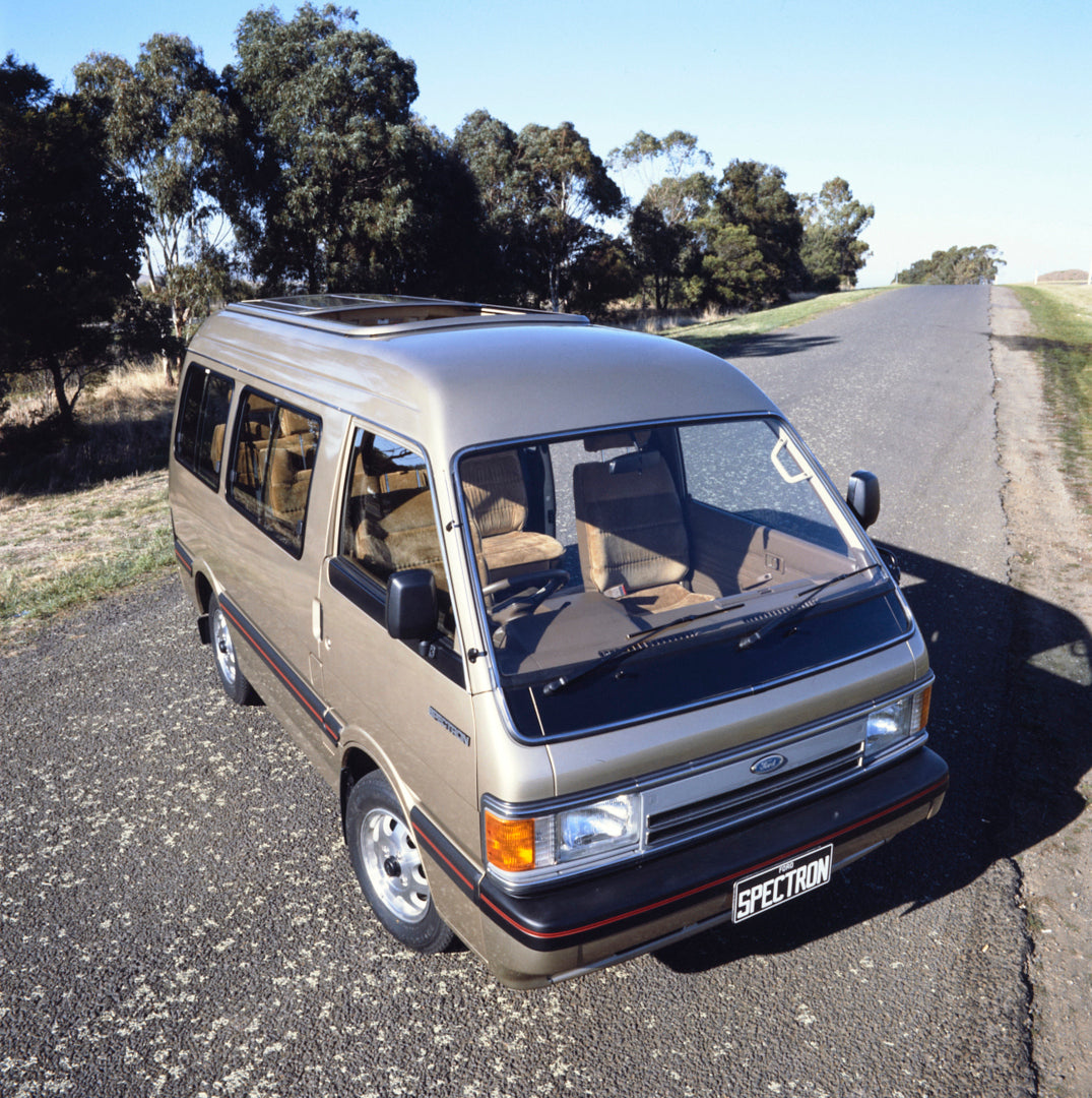 This archival image documents the 1984 Ford Spectron Van Driver Side Front End View on Country Road FAP-2011-3 and is preserved in the Ford Heritage Vault as part of Ford Motor Company's historic photographic archive. Free for personal, non-commer...