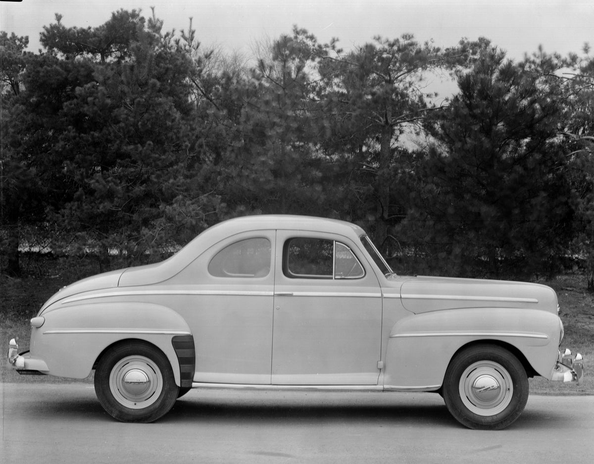 This archival image documents the 1947 Ford Super Deluxe business coupe and is preserved in the Ford Heritage Vault as part of Ford Motor Company's historic photographic archive. Free for personal, non-commercial use. Ford Heritage Vault reference...