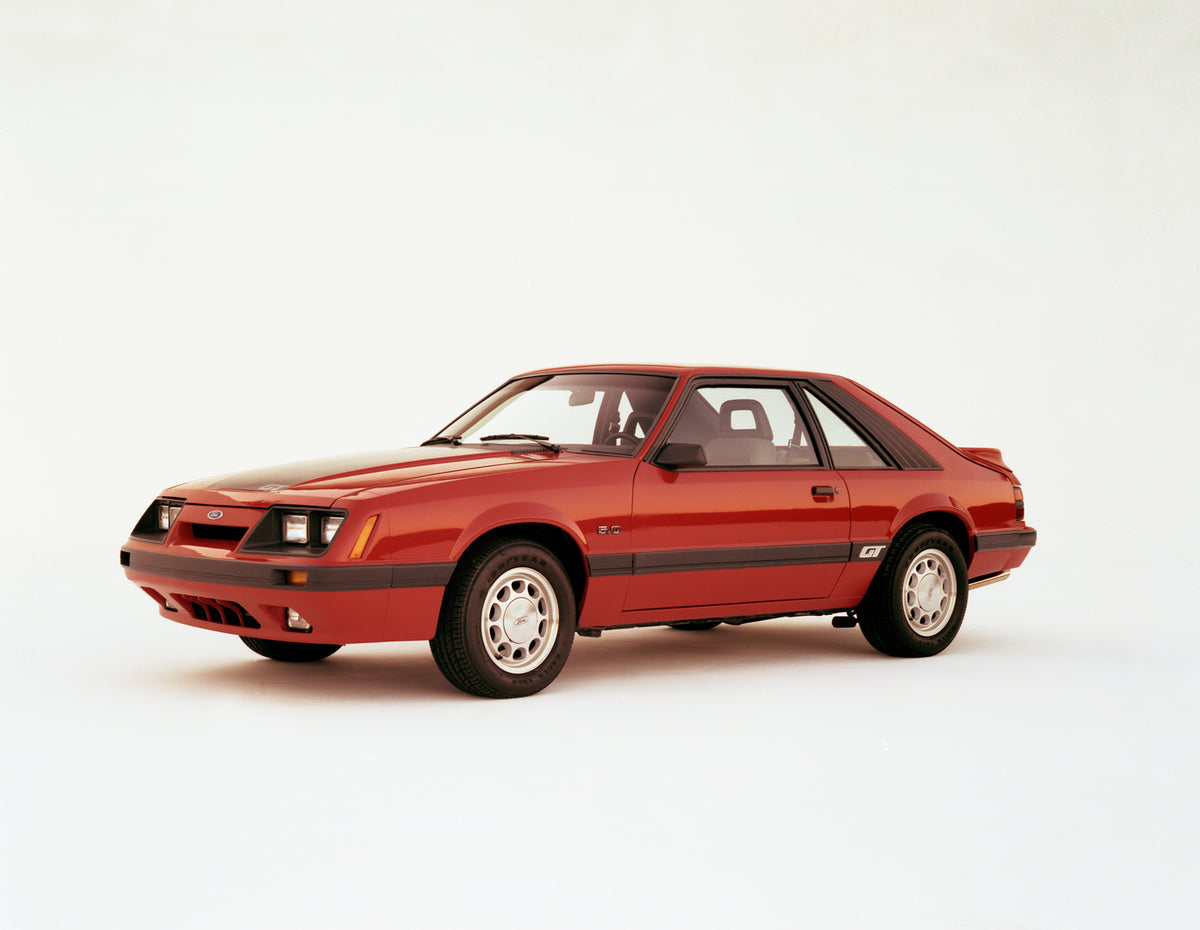 This archival image documents the 1985 Ford Mustang GT and is preserved in the Ford Heritage Vault as part of Ford Motor Company's historic photographic archive. Free for personal, non-commercial use. Ford Heritage Vault reference AR-2008-8.1.4.3487.