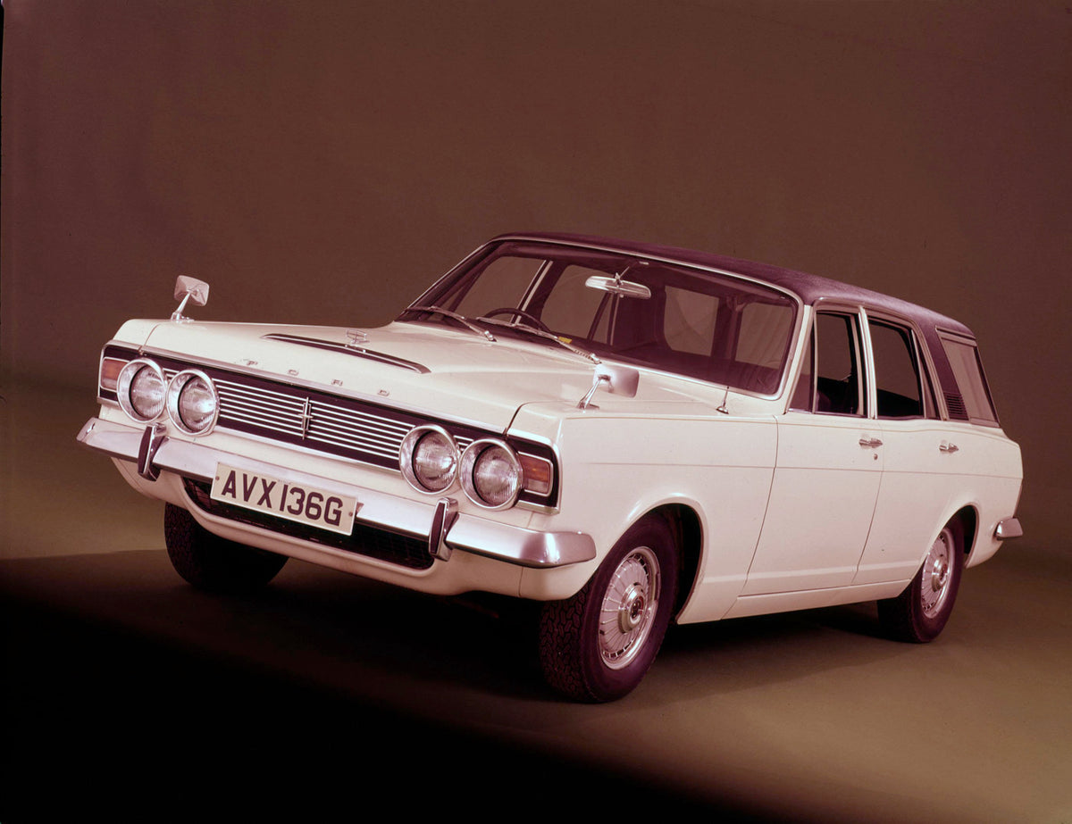 This archival image documents the 1969 Ford Zodiac Mark IV Estate in studio and is preserved in the Ford Heritage Vault as part of Ford Motor Company's historic photographic archive. Free for personal, non-commercial use. Ford Heritage Vault refer...