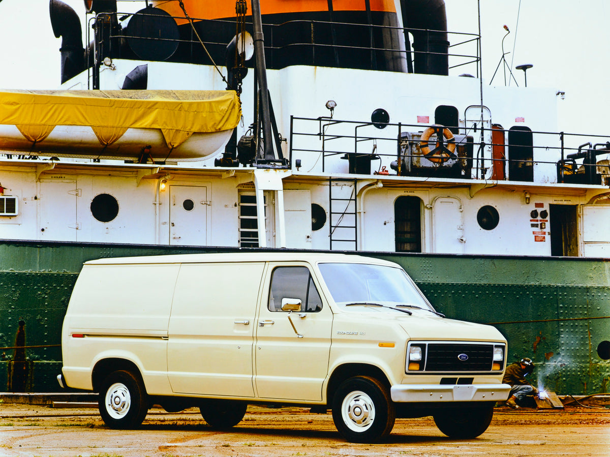This archival image documents the 1984 Ford Econoline 150 and is preserved in the Ford Heritage Vault as part of Ford Motor Company's historic photographic archive. Free for personal, non-commercial use. Ford Heritage Vault reference AR-2001-86-10...