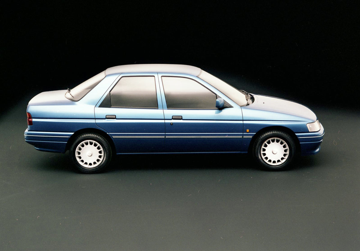 This archival image documents the 1989 Ford Orion MK II side view in studio and is preserved in the Ford Heritage Vault as part of Ford Motor Company's historic photographic archive. Free for personal, non-commercial use. Ford Heritage Vault refer...