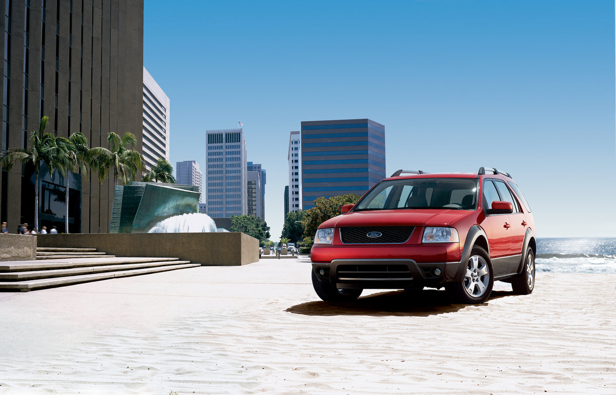 This archival image documents the 2006 Ford Freestyle in city and is preserved in the Ford Heritage Vault as part of Ford Motor Company's historic photographic archive. Free for personal, non-commercial use. Ford Heritage Vault reference AR-2008-8...