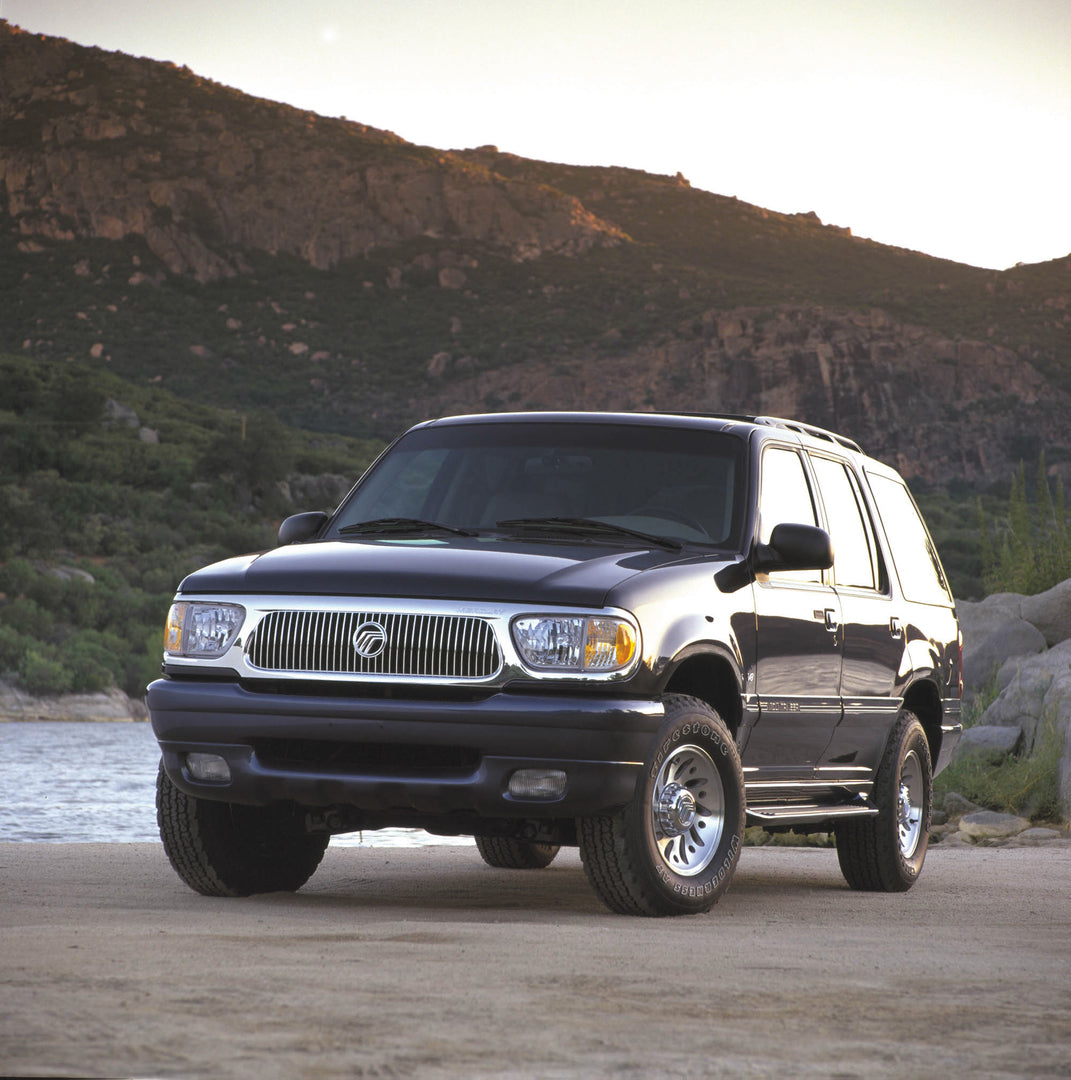 This archival image documents the 2000 Mercury Mountaineer_SUV Brochure Low Angle with Mountain in Background and is preserved in the Ford Heritage Vault as part of Ford Motor Company's historic photographic archive. Free for personal, non-commerc...