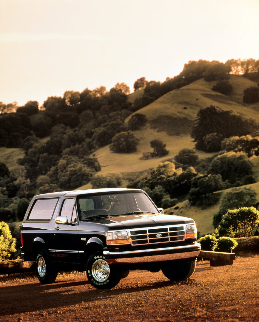This archival image documents the 1995 Ford Bronco XLT and is preserved in the Ford Heritage Vault as part of Ford Motor Company's historic photographic archive. Free for personal, non-commercial use. Ford Heritage Vault reference AR-2008-8.1.7.320.