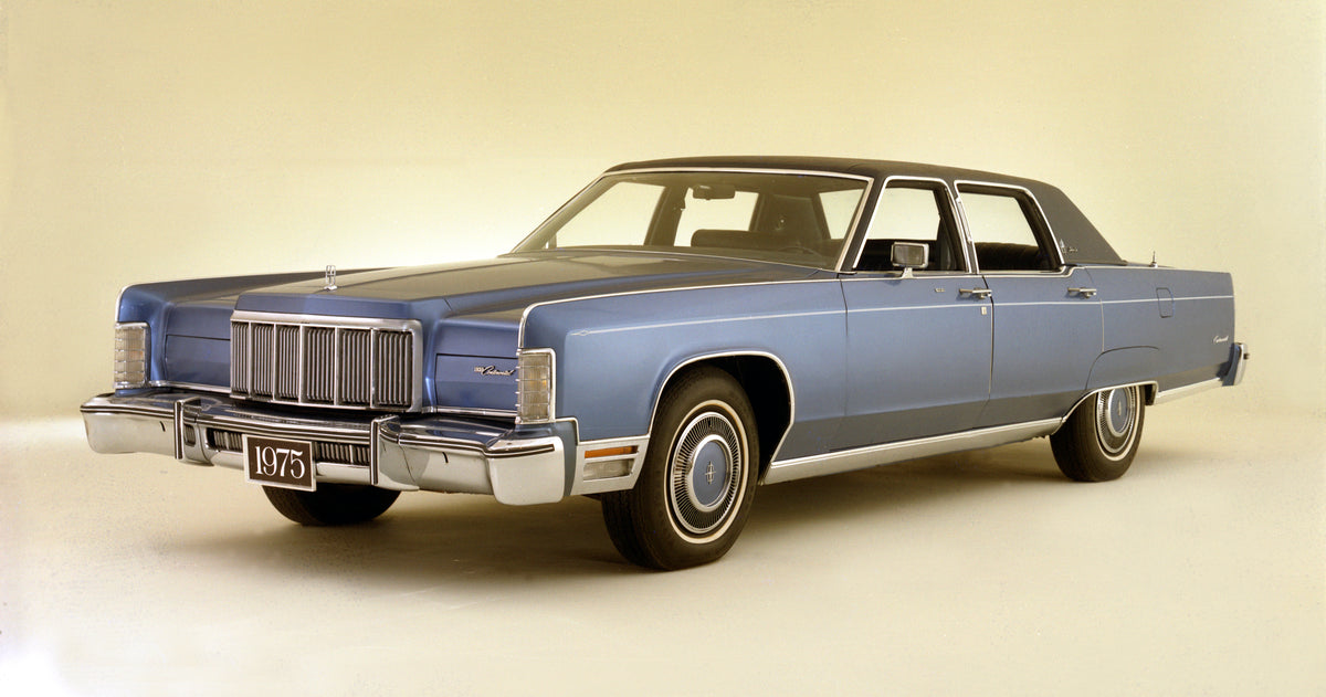 This archival image documents the 1975 Lincoln Continental four-door and is preserved in the Ford Heritage Vault as part of Ford Motor Company's historic photographic archive. Free for personal, non-commercial use. Ford Heritage Vault reference AR...