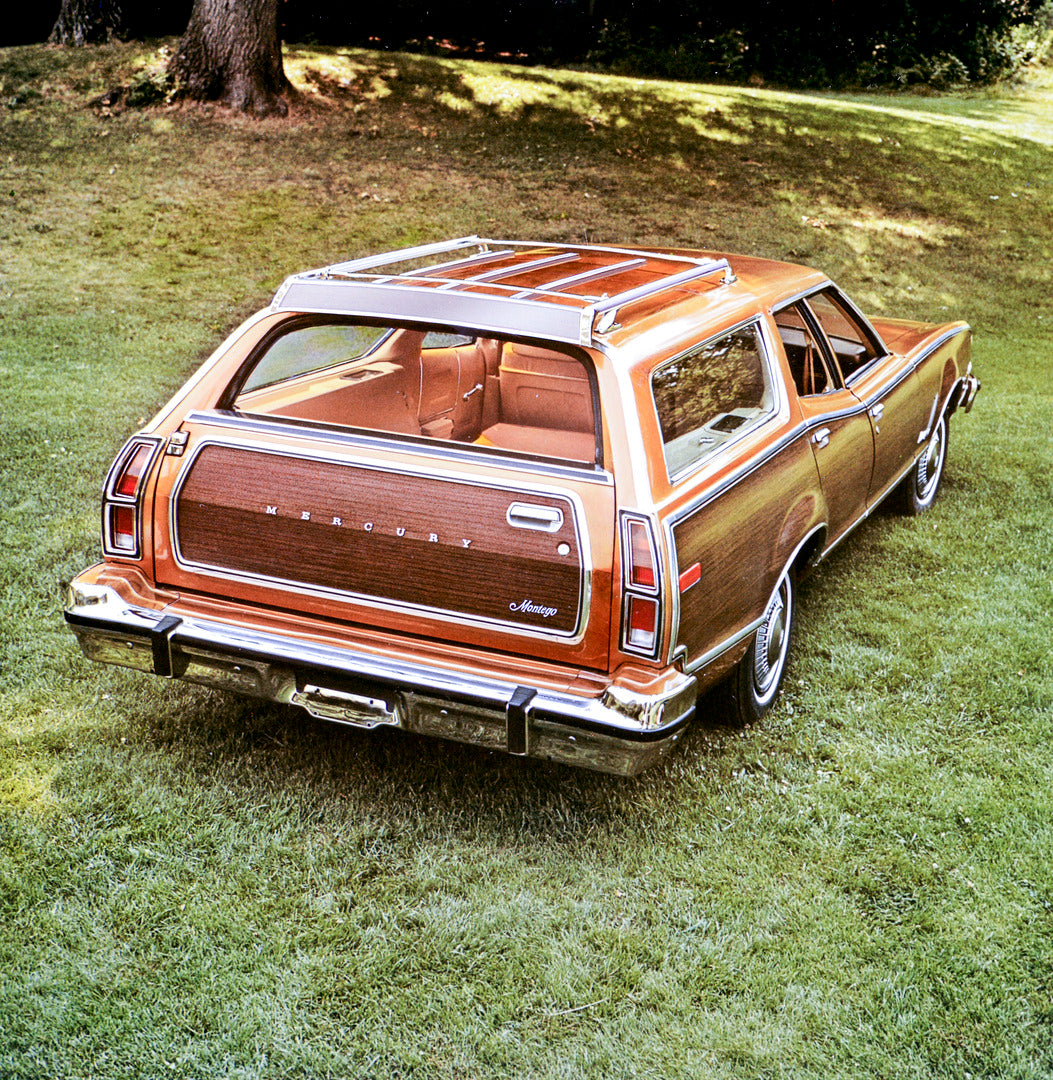 This archival image documents the 1976 Mercury Montego Wagon and is preserved in the Ford Heritage Vault as part of Ford Motor Company's historic photographic archive. Free for personal, non-commercial use. Ford Heritage Vault reference AR-2001-77...