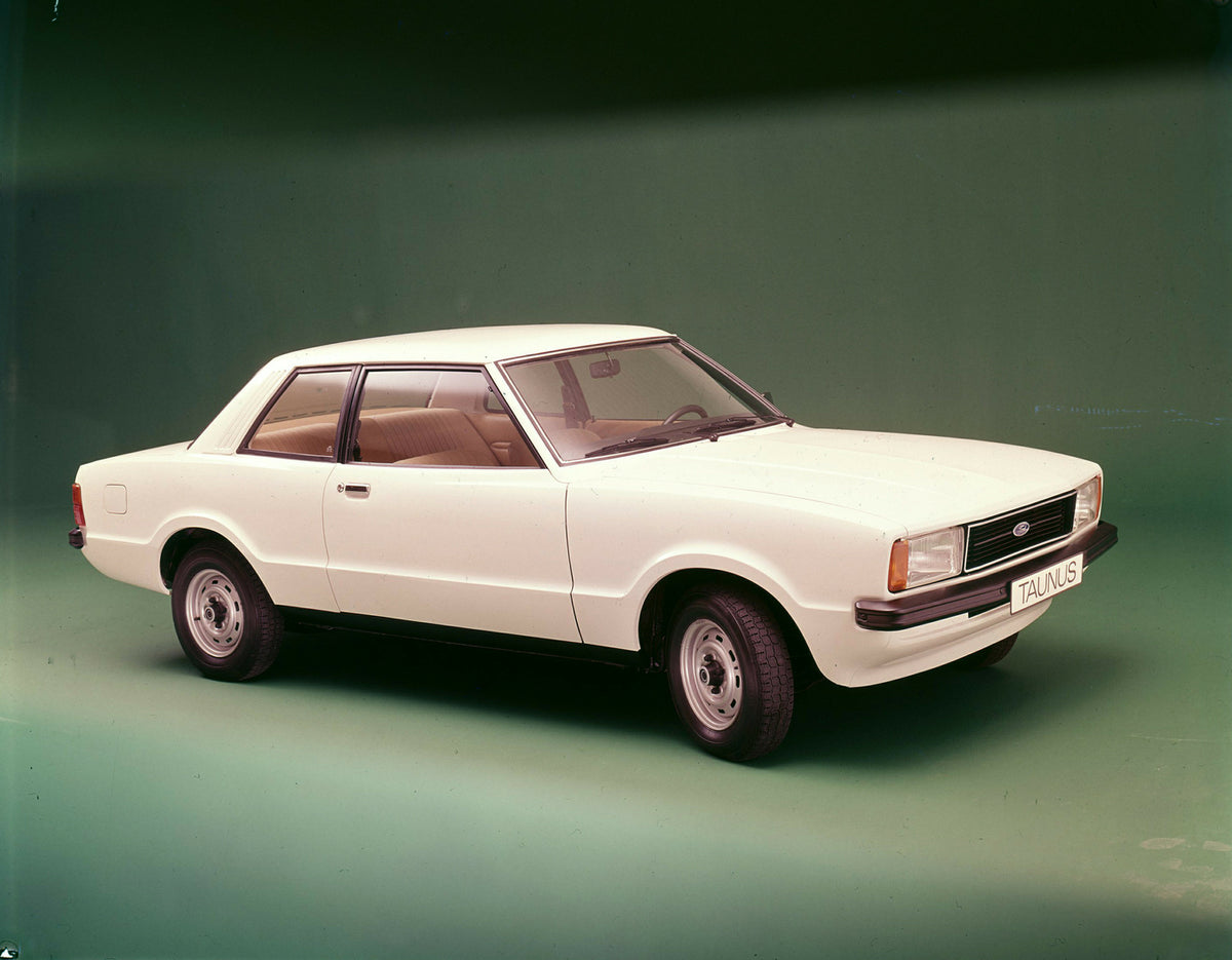 This archival image documents the 1975 Ford Taunus in studio and is preserved in the Ford Heritage Vault as part of Ford Motor Company's historic photographic archive. Free for personal, non-commercial use. Ford Heritage Vault reference AR-2000-21...