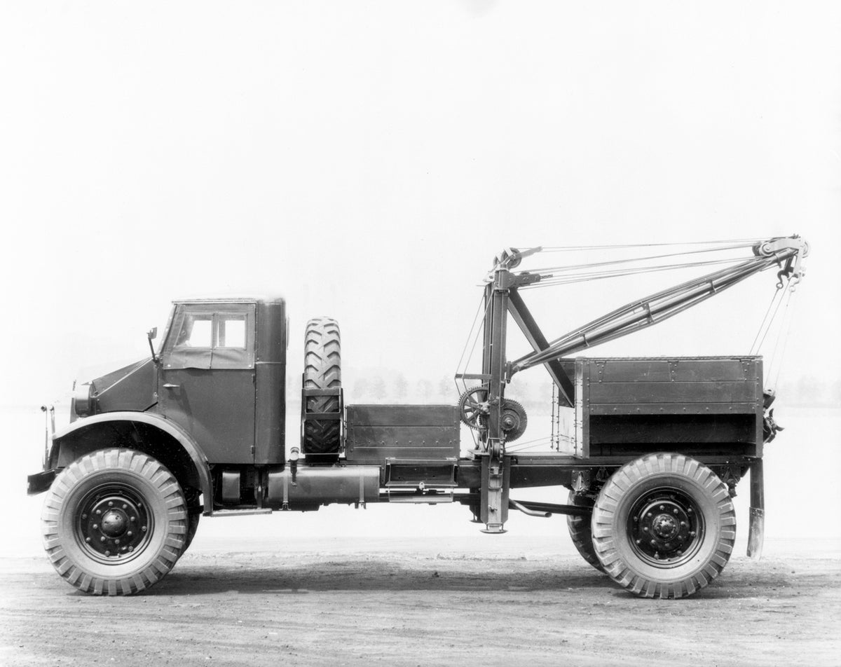 This archival image documents the 1946 Ford truck & crane from Ford Canada and is preserved in the Ford Heritage Vault as part of Ford Motor Company's historic photographic archive. Free for personal, non-commercial use. Ford Heritage Vault refere...