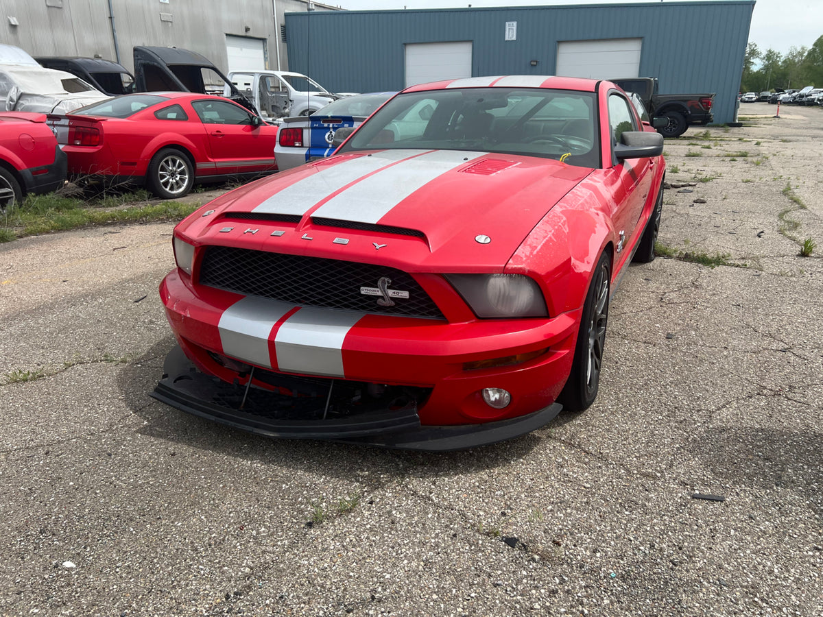 This archival image documents the 2008 Ford Mustang Shelby GT500 KR and is preserved in the Ford Heritage Vault as part of Ford Motor Company's historic photographic archive. Free for personal, non-commercial use. Ford Heritage Vault reference AR-...