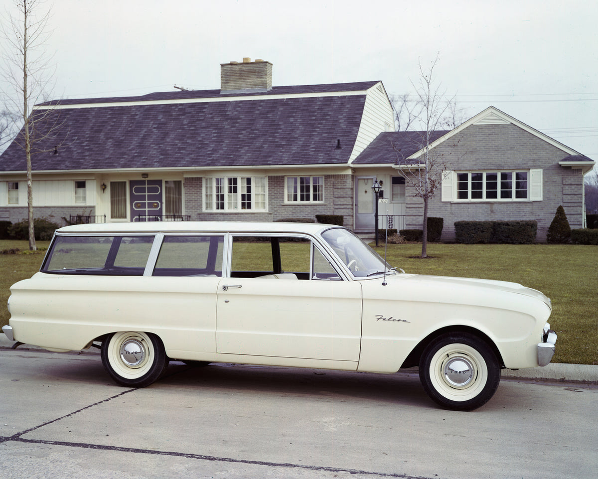 This archival image documents the 1960 Ford Falcon station wagon and is preserved in the Ford Heritage Vault as part of Ford Motor Company's historic photographic archive. Free for personal, non-commercial use. Ford Heritage Vault reference AR-200...