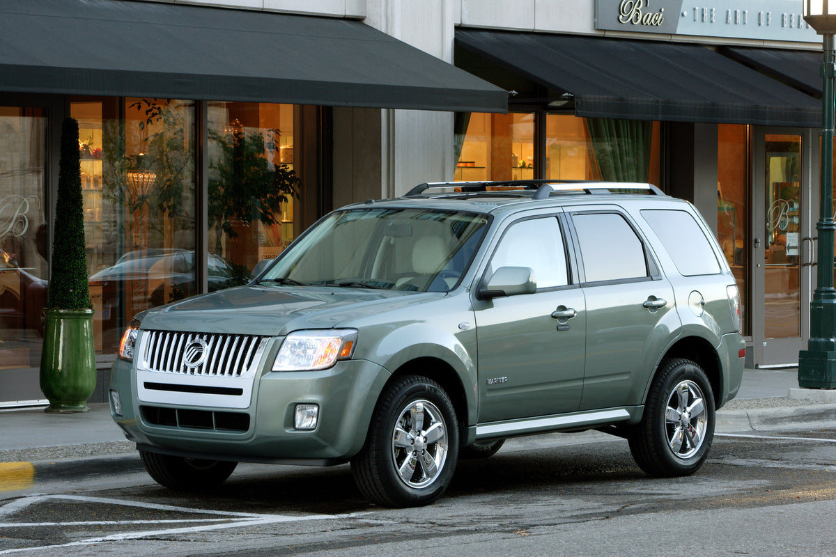 This archival image documents the 2008 Mercury Mariner Store Front and is preserved in the Ford Heritage Vault as part of Ford Motor Company's historic photographic archive. Free for personal, non-commercial use. Ford Heritage Vault reference AR-2...