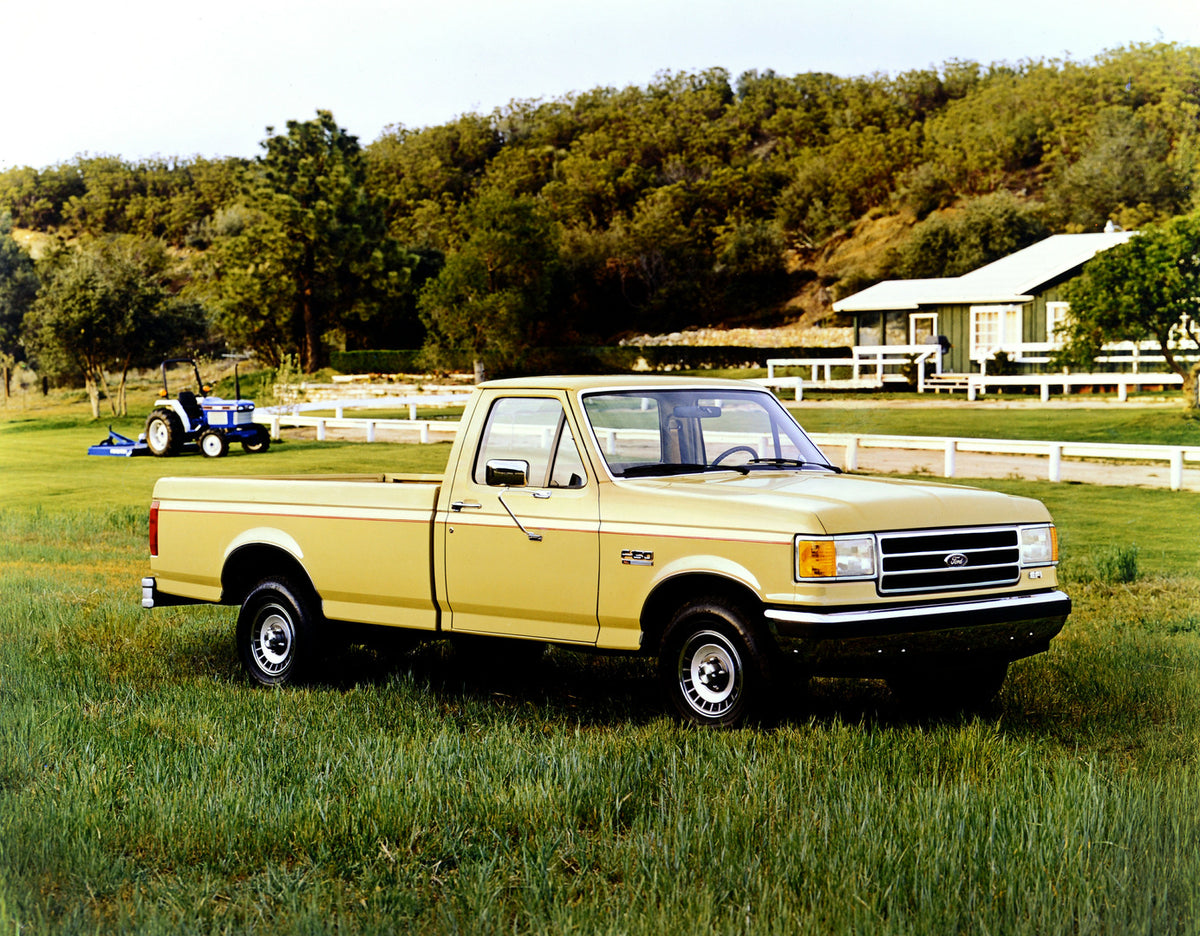 This archival image documents the 1990 Ford F-150 XL and is preserved in the Ford Heritage Vault as part of Ford Motor Company's historic photographic archive. Free for personal, non-commercial use. Ford Heritage Vault reference AR-2001-94-208806....
