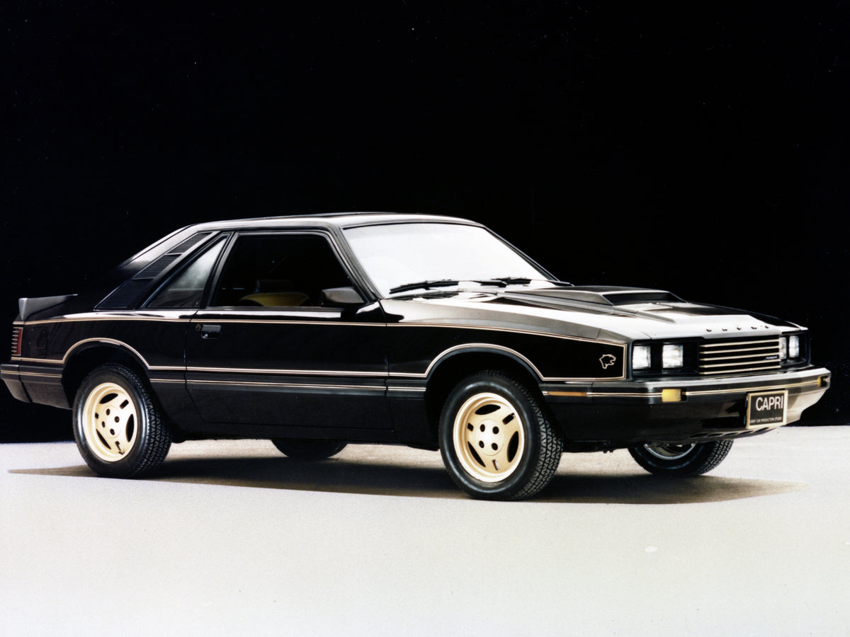 This archival image documents the 1981 Mercury Capri Black Magic and is preserved in the Ford Heritage Vault as part of Ford Motor Company's historic photographic archive. Free for personal, non-commercial use. Ford Heritage Vault reference AR-200...