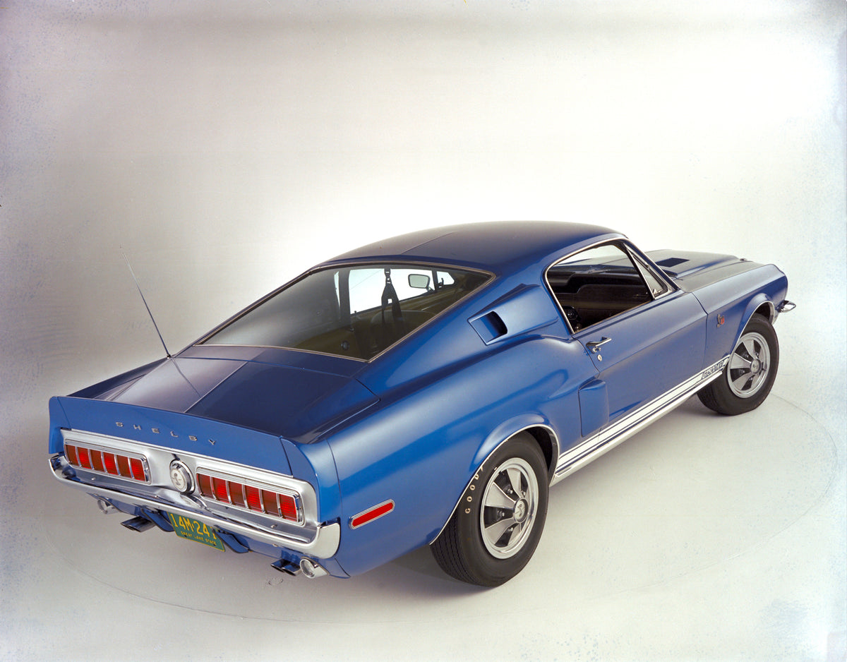 This archival image documents the 1968 Ford Mustang Shelby GT 500 KR fastback in studio and is preserved in the Ford Heritage Vault as part of Ford Motor Company's historic photographic archive. Free for personal, non-commercial use. Ford Heritage...