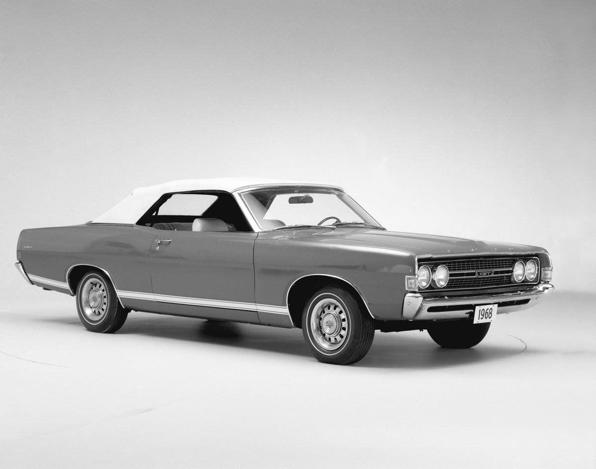 This archival image documents the 1968 Ford Torino GT convertible in studio and is preserved in the Ford Heritage Vault as part of Ford Motor Company's historic photographic archive. Free for personal, non-commercial use. Ford Heritage Vault refer...