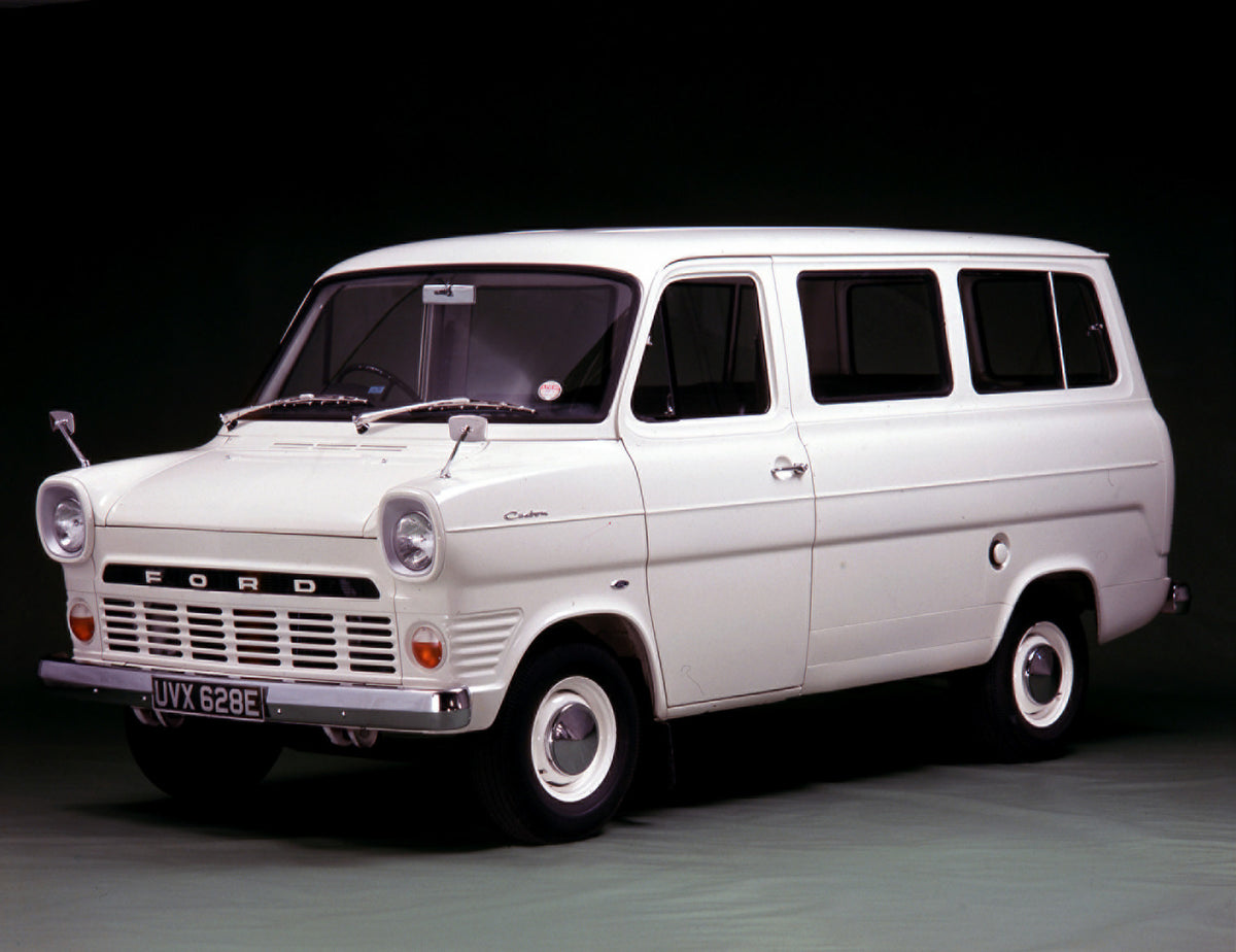 This archival image documents the 1967 Ford Transit Mark I Bus in studio and is preserved in the Ford Heritage Vault as part of Ford Motor Company's historic photographic archive. Free for personal, non-commercial use. Ford Heritage Vault referenc...
