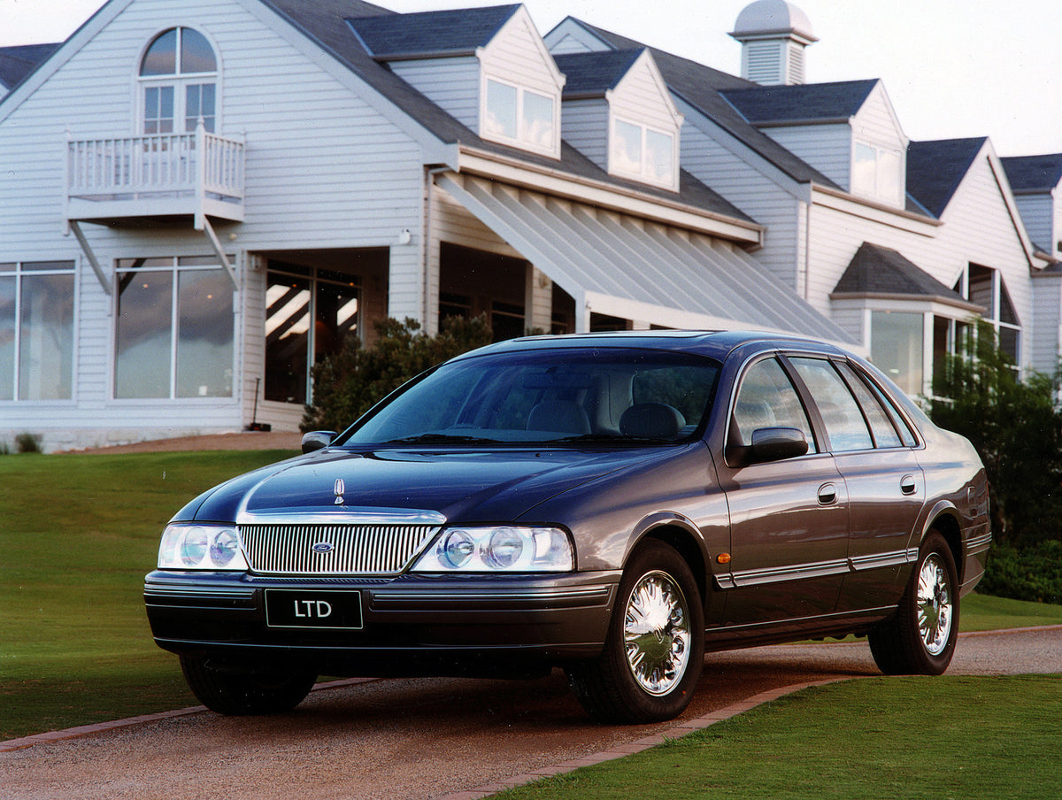 This archival image documents the 2000 Ford Falcon AU II LTD in front of scenic house and is preserved in the Ford Heritage Vault as part of Ford Motor Company's historic photographic archive. Free for personal, non-commercial use. Ford Heritage V...