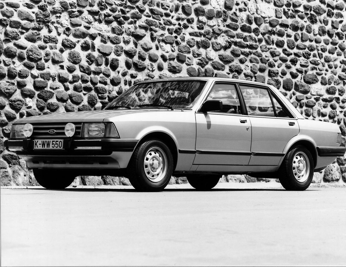 This archival image documents the 1981 Ford Granada Mark II in front of scenic rock wall and is preserved in the Ford Heritage Vault as part of Ford Motor Company's historic photographic archive. Free for personal, non-commercial use. Ford Heritag...