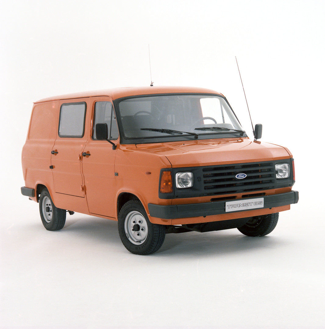 This archival image documents the 1985 Ford Transit Mark II in studio and is preserved in the Ford Heritage Vault as part of Ford Motor Company's historic photographic archive. Free for personal, non-commercial use. Ford Heritage Vault reference A...