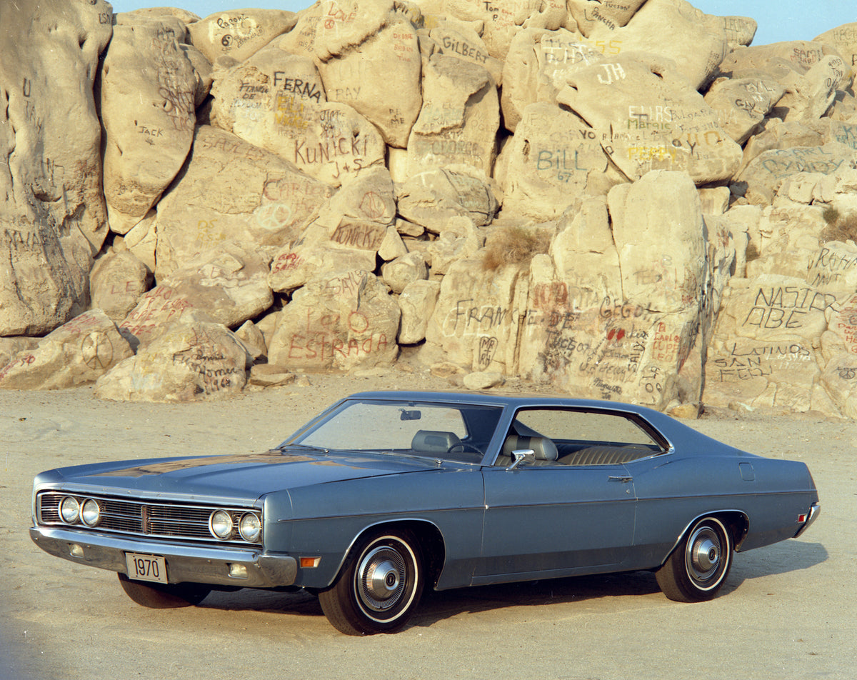 This archival image documents the 1970 Ford Galaxie 500 sportsroof and is preserved in the Ford Heritage Vault as part of Ford Motor Company's historic photographic archive. Free for personal, non-commercial use. Ford Heritage Vault reference AR-2...