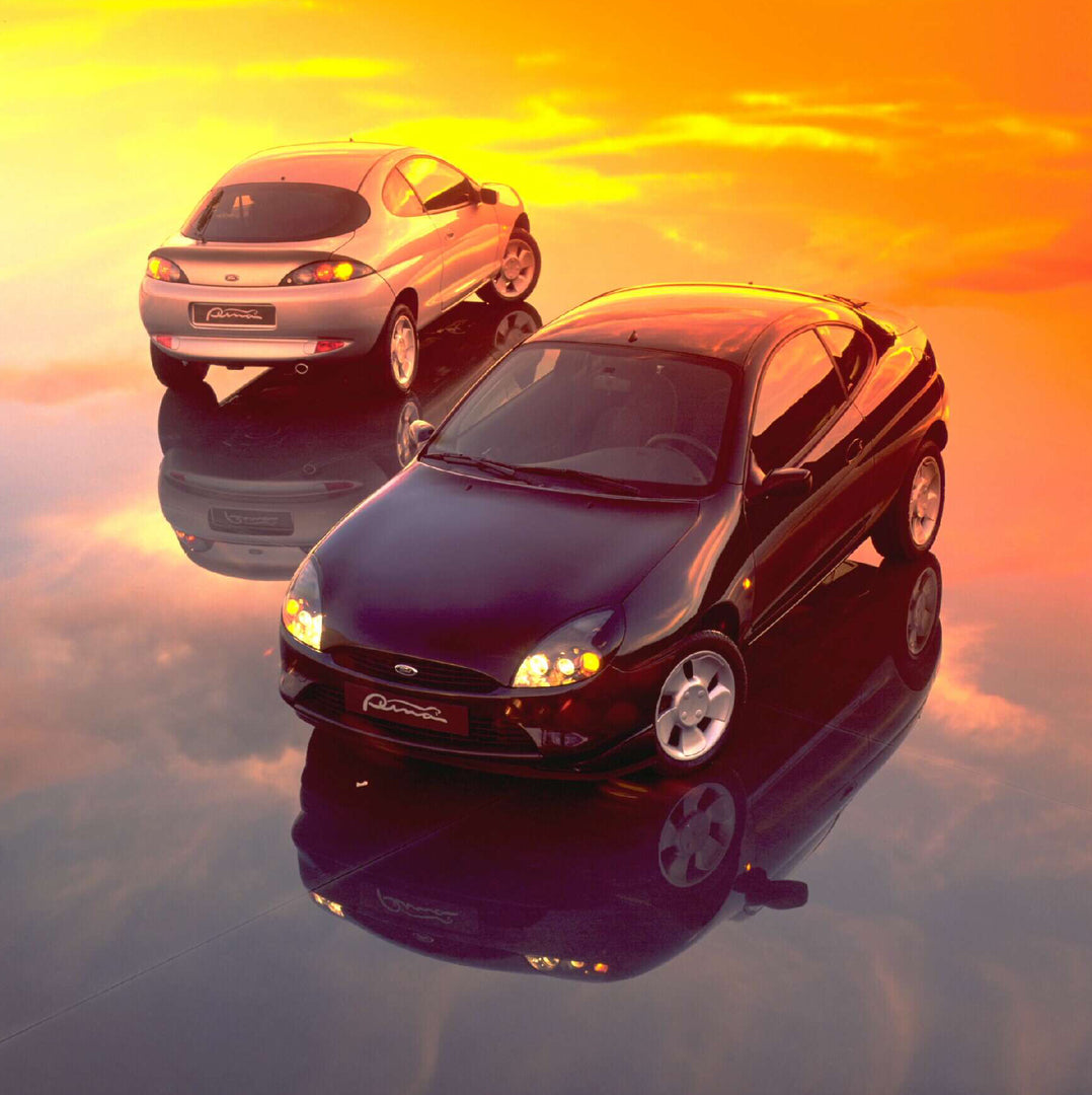 This archival image documents the 1997 Ford Puma Hatchbacks aerial view with scenic sunset AR-2002-213709 and is preserved in the Ford Heritage Vault as part of Ford Motor Company's historic photographic archive. Free for personal, non-commercial ...
