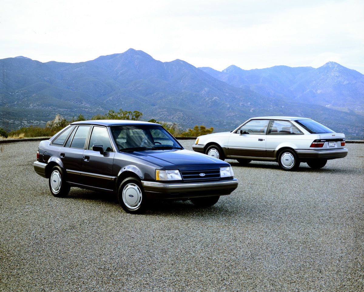 This archival image documents the 1989 Ford Escort two-door four-door and is preserved in the Ford Heritage Vault as part of Ford Motor Company's historic photographic archive. Free for personal, non-commercial use. Ford Heritage Vault reference A...
