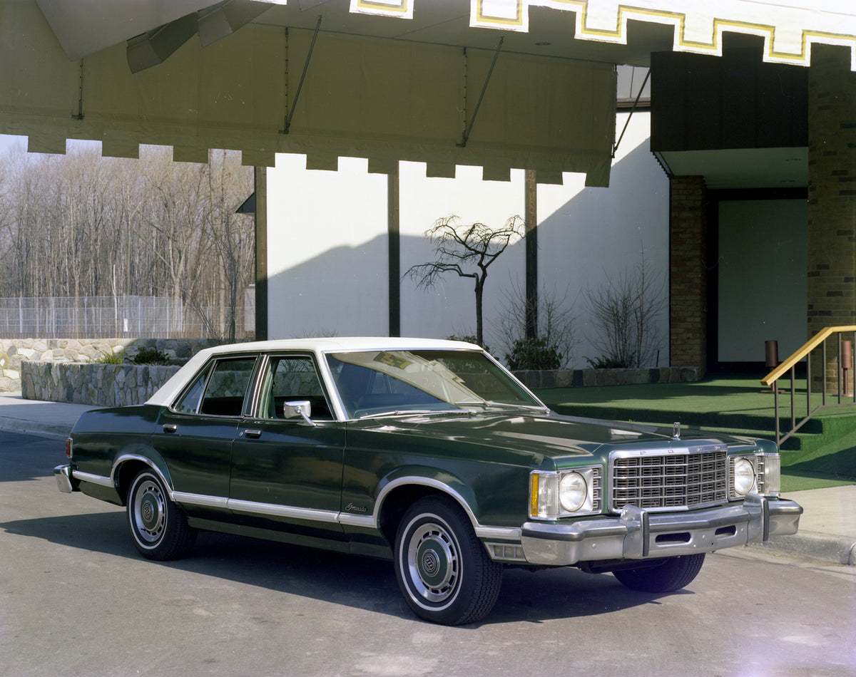 This archival image documents the 1977 Ford Granada four-door and is preserved in the Ford Heritage Vault as part of Ford Motor Company's historic photographic archive. Free for personal, non-commercial use. Ford Heritage Vault reference AR-2008-8...