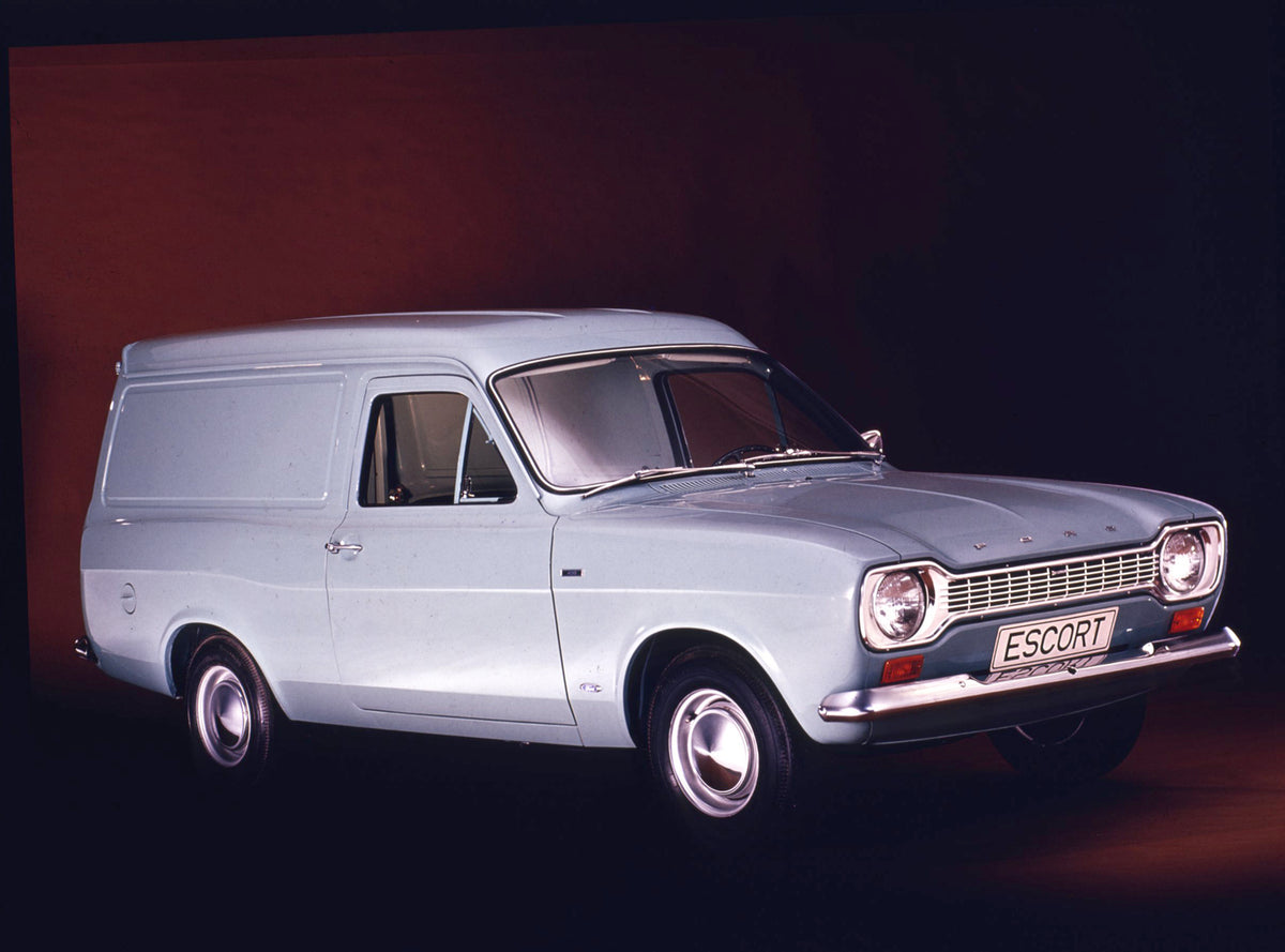 This archival image documents the 1968 Ford Escort Mark I Van angeled view in studio 1968-38 003 and is preserved in the Ford Heritage Vault as part of Ford Motor Company's historic photographic archive. Free for personal, non-commercial use. Ford...