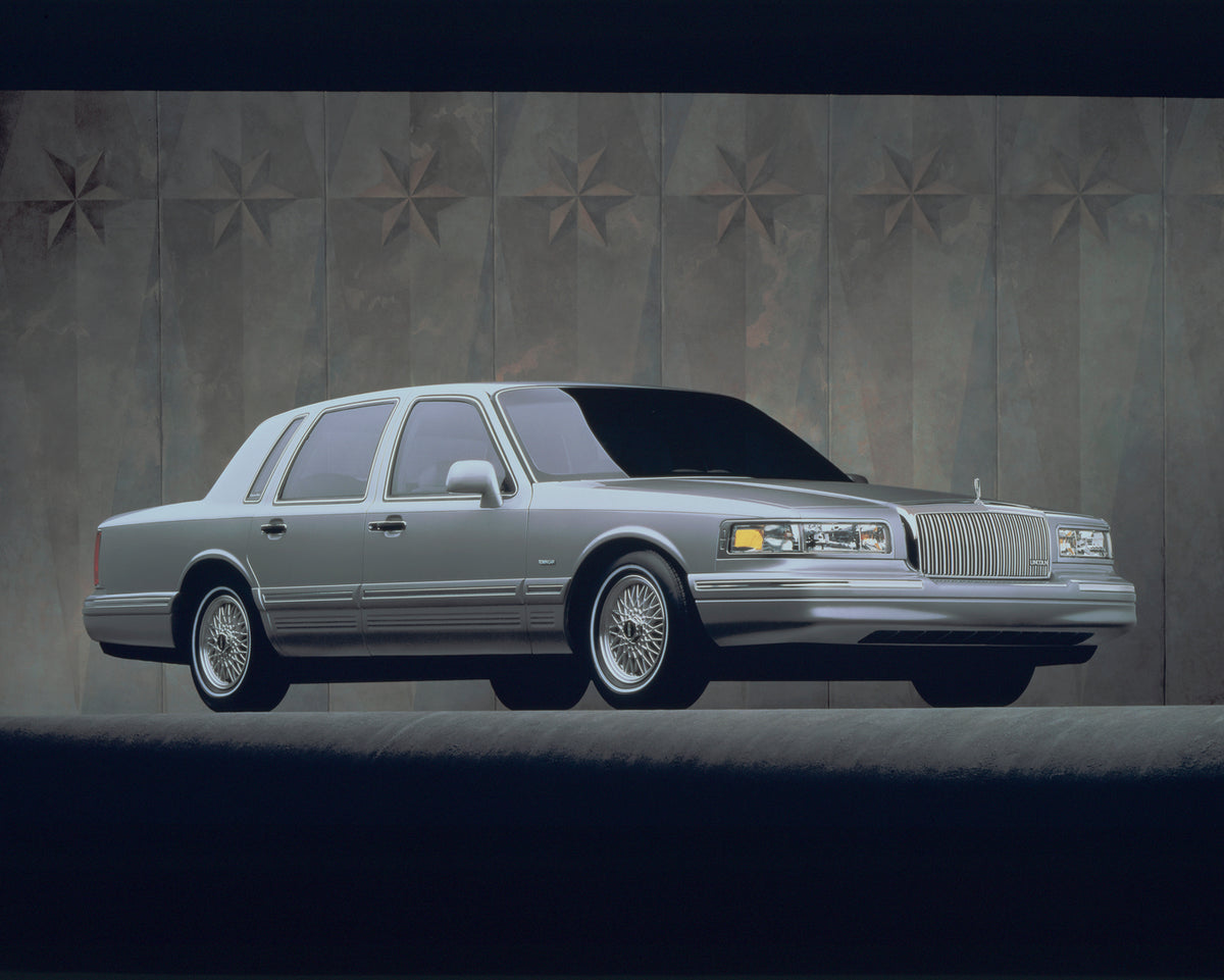 This archival image documents the 1995 Lincoln Town Car and is preserved in the Ford Heritage Vault as part of Ford Motor Company's historic photographic archive. Free for personal, non-commercial use. Ford Heritage Vault reference AR-2008-8.1.1.1...