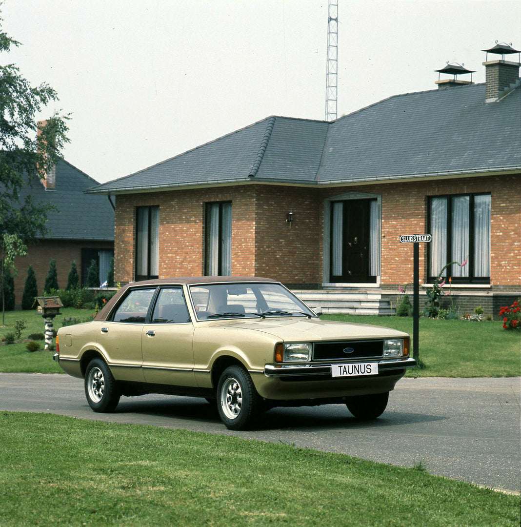 This archival image documents the 1978 Ford Taunus LHD on road in front of house in Genk and is preserved in the Ford Heritage Vault as part of Ford Motor Company's historic photographic archive. Free for personal, non-commercial use. Ford Heritag...
