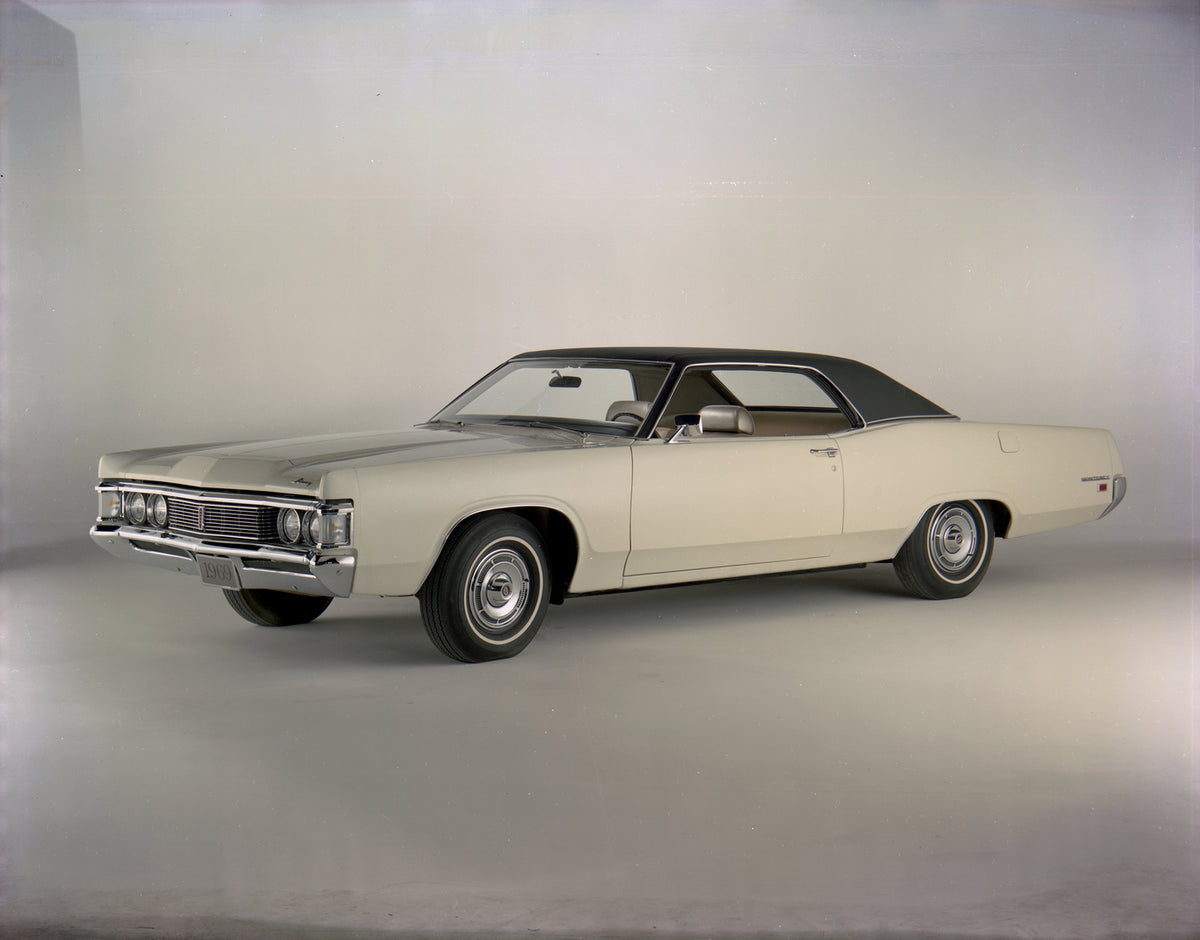 This archival image documents the 1969 Mercury Monterey two-door hardtop Front Angle and is preserved in the Ford Heritage Vault as part of Ford Motor Company's historic photographic archive. Free for personal, non-commercial use. Ford Heritage Va...