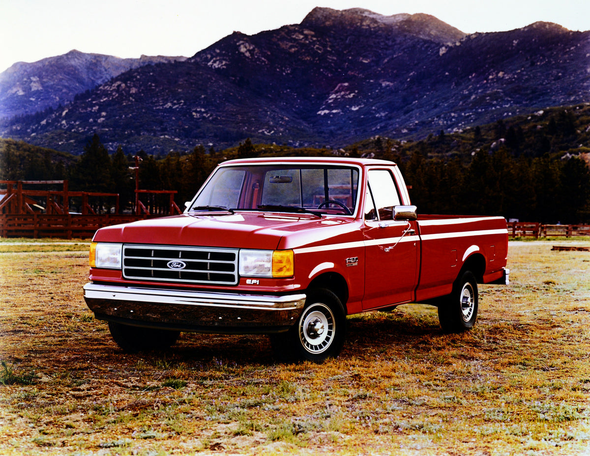 This archival image documents the 1990 Ford F-150 Custom and is preserved in the Ford Heritage Vault as part of Ford Motor Company's historic photographic archive. Free for personal, non-commercial use. Ford Heritage Vault reference AR-2001-94-208...