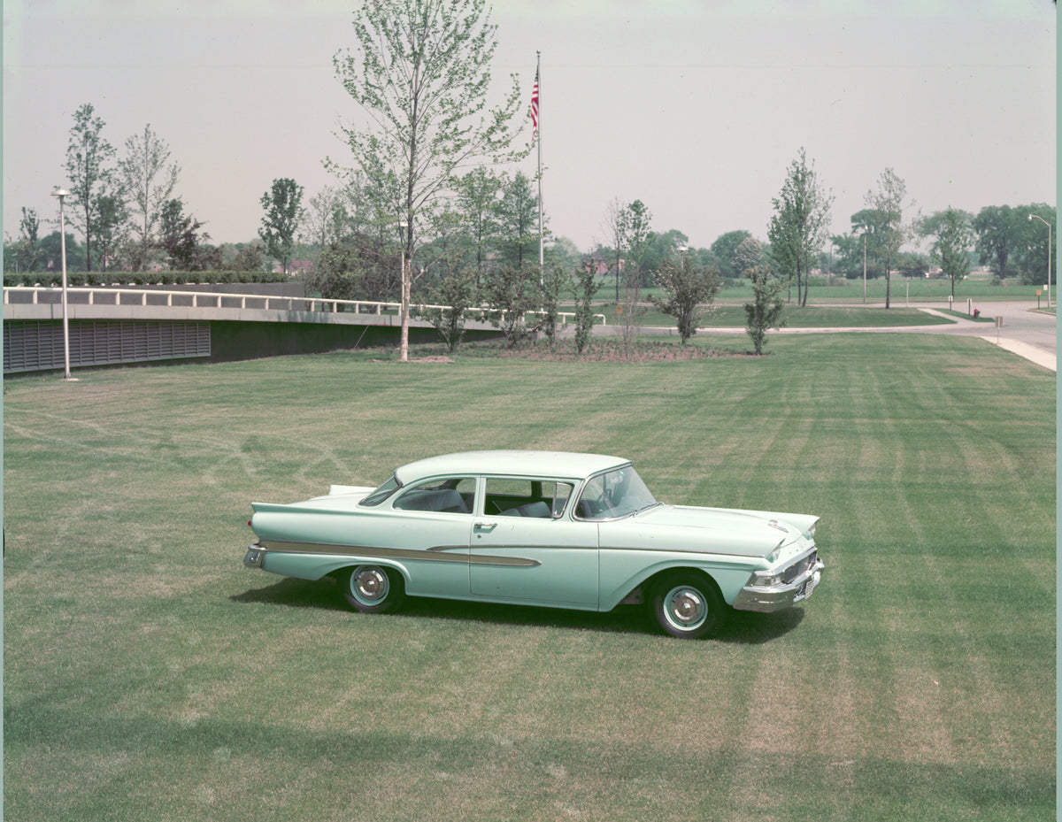 This archival image documents the 1958 Ford Custom 300 Sedan and is preserved in the Ford Heritage Vault as part of Ford Motor Company's historic photographic archive. Free for personal, non-commercial use. Ford Heritage Vault reference AR-2008-8....