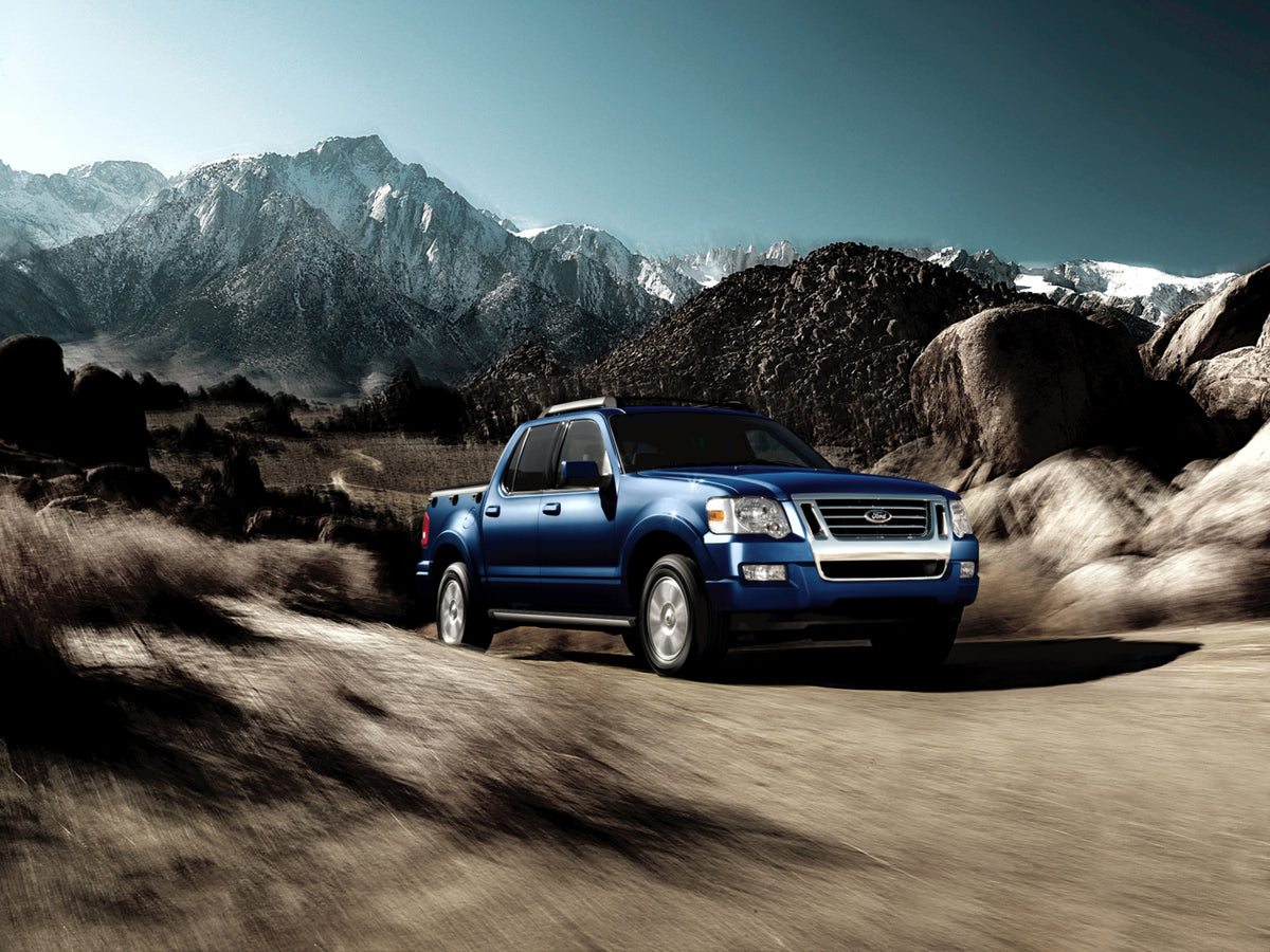 This archival image documents the 2009 Ford Explorer Sport Trac action shot on scenic road MS81271 and is preserved in the Ford Heritage Vault as part of Ford Motor Company's historic photographic archive. Free for personal, non-commercial use. Fo...