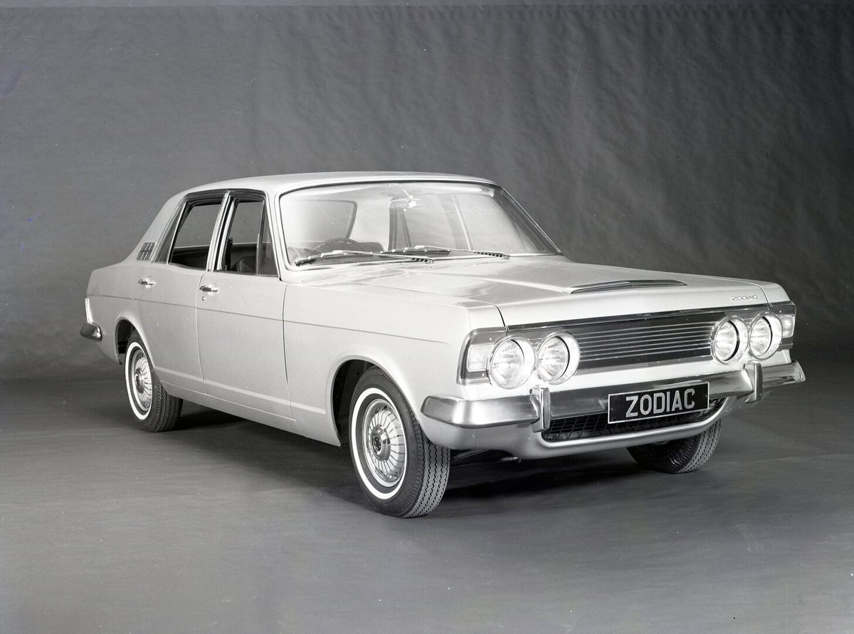 This archival image documents the 1966 Ford Zodiac Mark IV in studio and is preserved in the Ford Heritage Vault as part of Ford Motor Company's historic photographic archive. Free for personal, non-commercial use. Ford Heritage Vault reference AR...