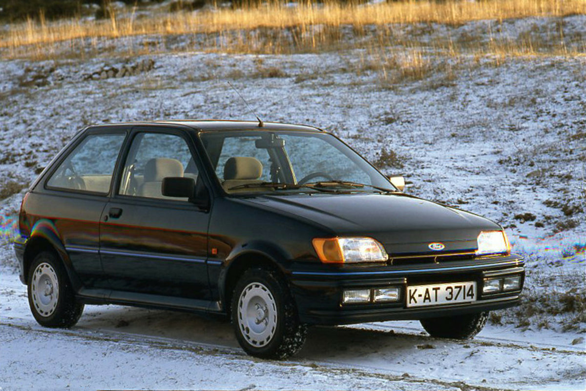 This archival image documents the 1989 Ford Fiesta Mark III LHD closeup on snowy road and is preserved in the Ford Heritage Vault as part of Ford Motor Company's historic photographic archive. Free for personal, non-commercial use. Ford Heritage V...