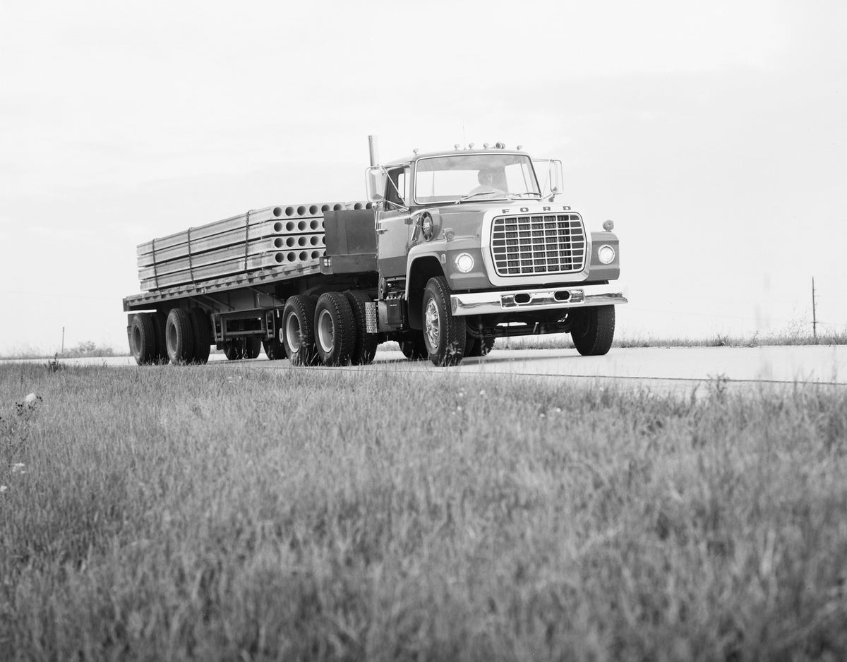 This archival image documents the 1976 Ford LT-9000 truck and is preserved in the Ford Heritage Vault as part of Ford Motor Company's historic photographic archive. Free for personal, non-commercial use. Ford Heritage Vault reference AR-2001-77-13...