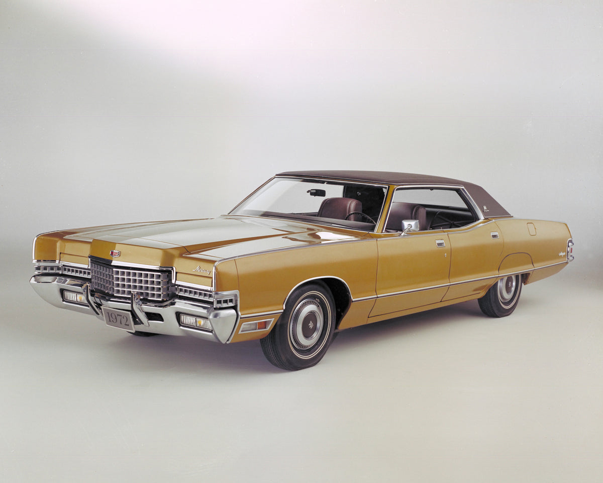 This archival image documents the 1972 Mercury Marquis Four-Door and is preserved in the Ford Heritage Vault as part of Ford Motor Company's historic photographic archive. Free for personal, non-commercial use. Ford Heritage Vault reference AR-200...