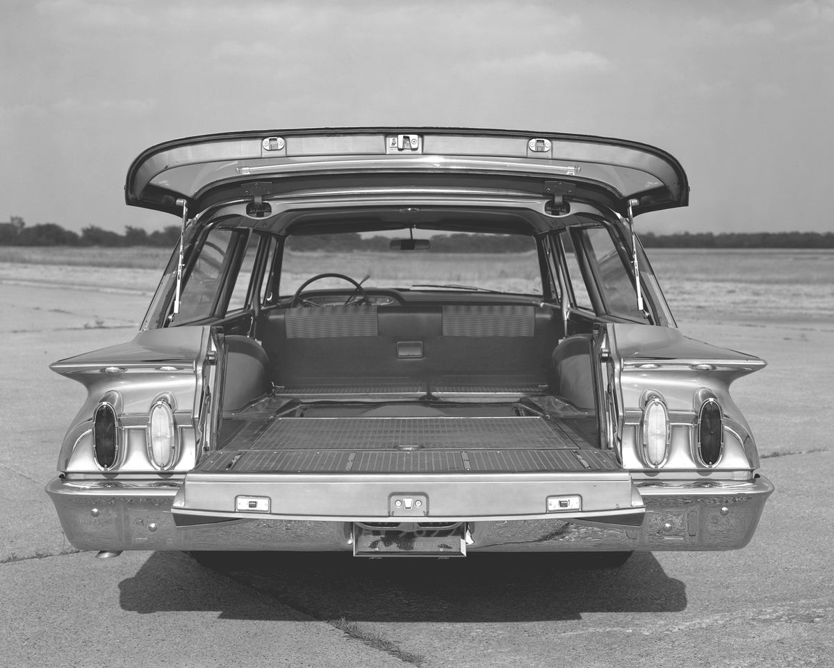 This archival image documents the 1960 Edsel Villager station wagon cargo capacity and is preserved in the Ford Heritage Vault as part of Ford Motor Company's historic photographic archive. Free for personal, non-commercial use. Ford Heritage Vaul...