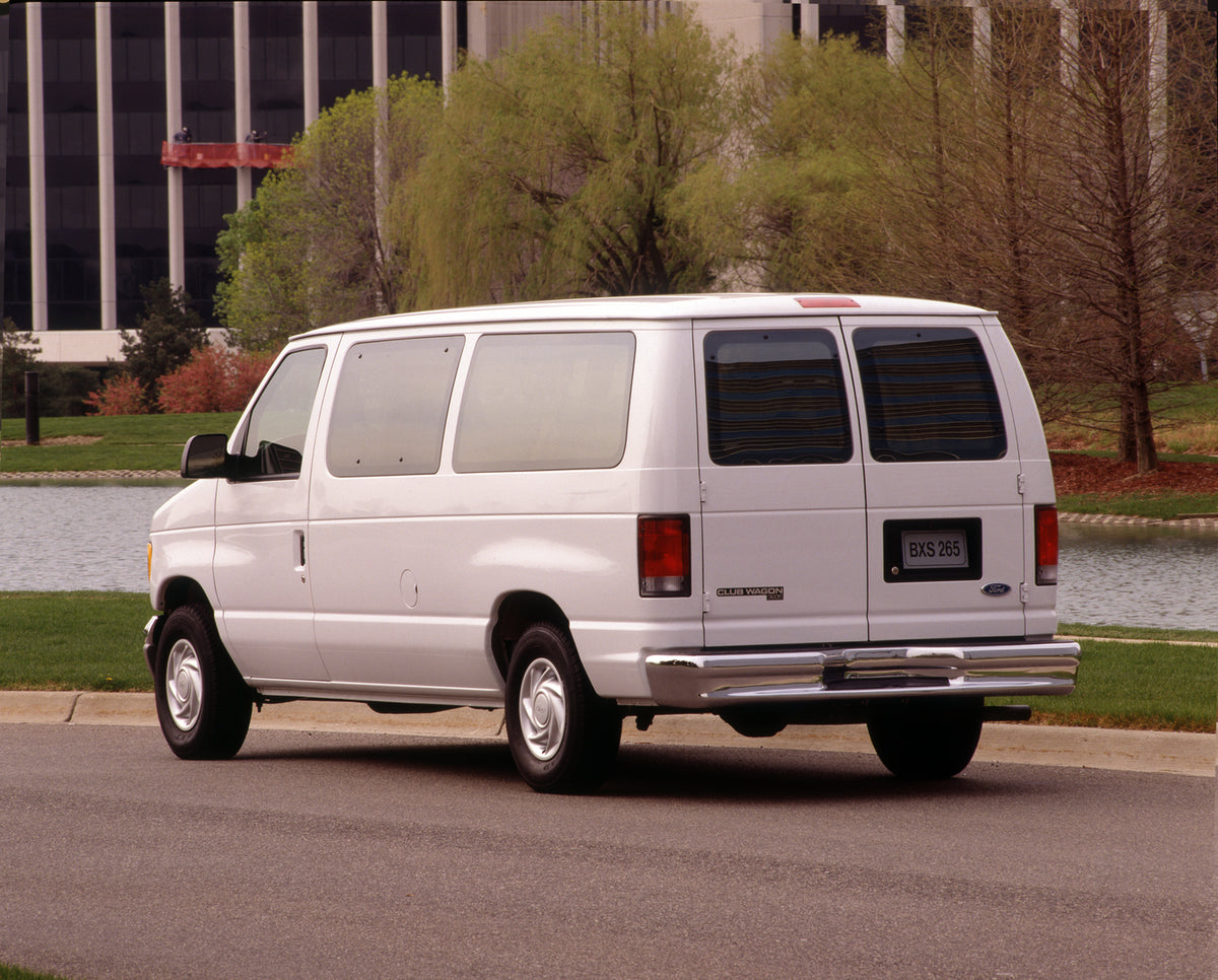 This archival image documents the 1998 Ford Club Wagon and is preserved in the Ford Heritage Vault as part of Ford Motor Company's historic photographic archive. Free for personal, non-commercial use. Ford Heritage Vault reference AR-2008-8.1.2.7013.