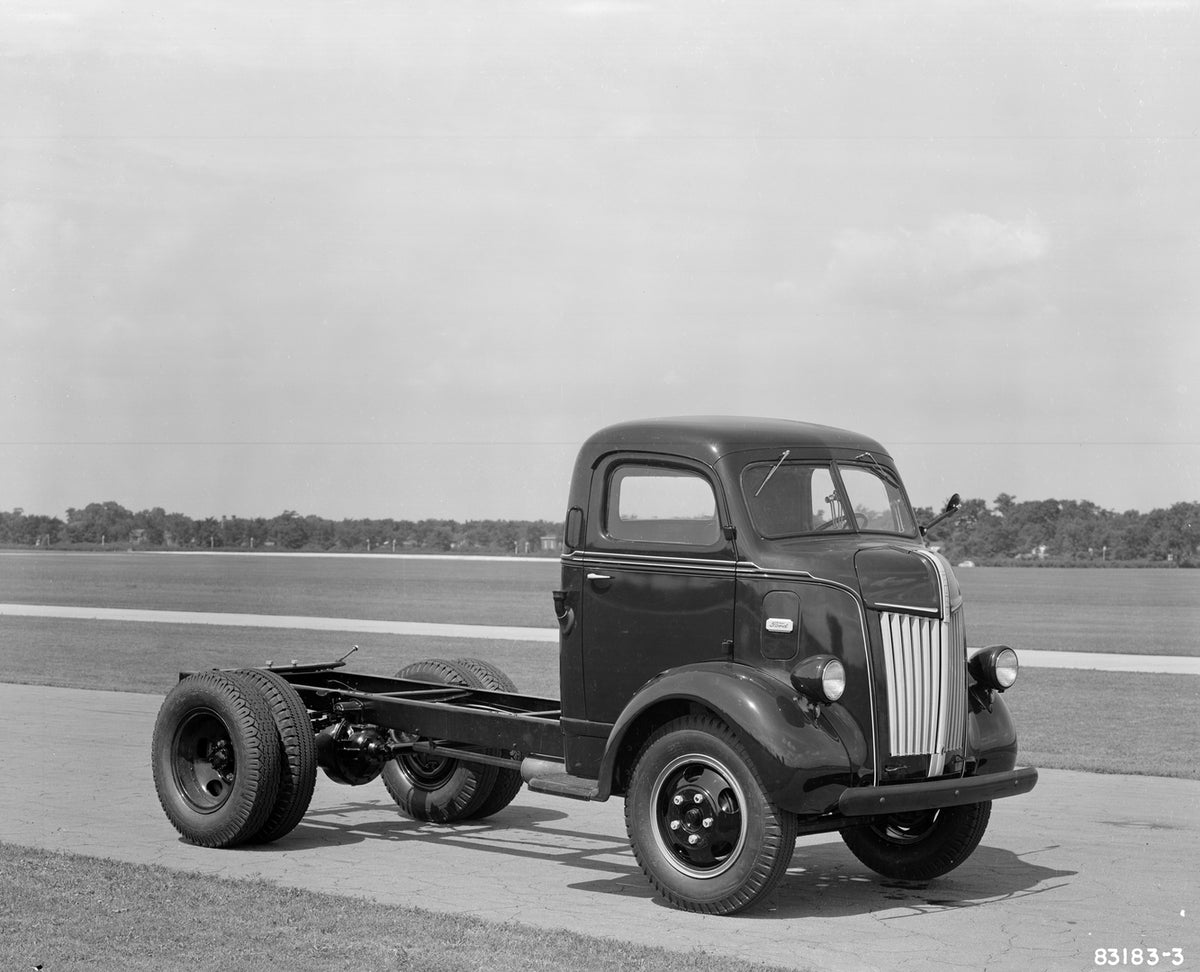 This archival image documents the 1946 Ford Cab Over Engine one and half ton truck and is preserved in the Ford Heritage Vault as part of Ford Motor Company's historic photographic archive. Free for personal, non-commercial use. Ford Heritage Vaul...
