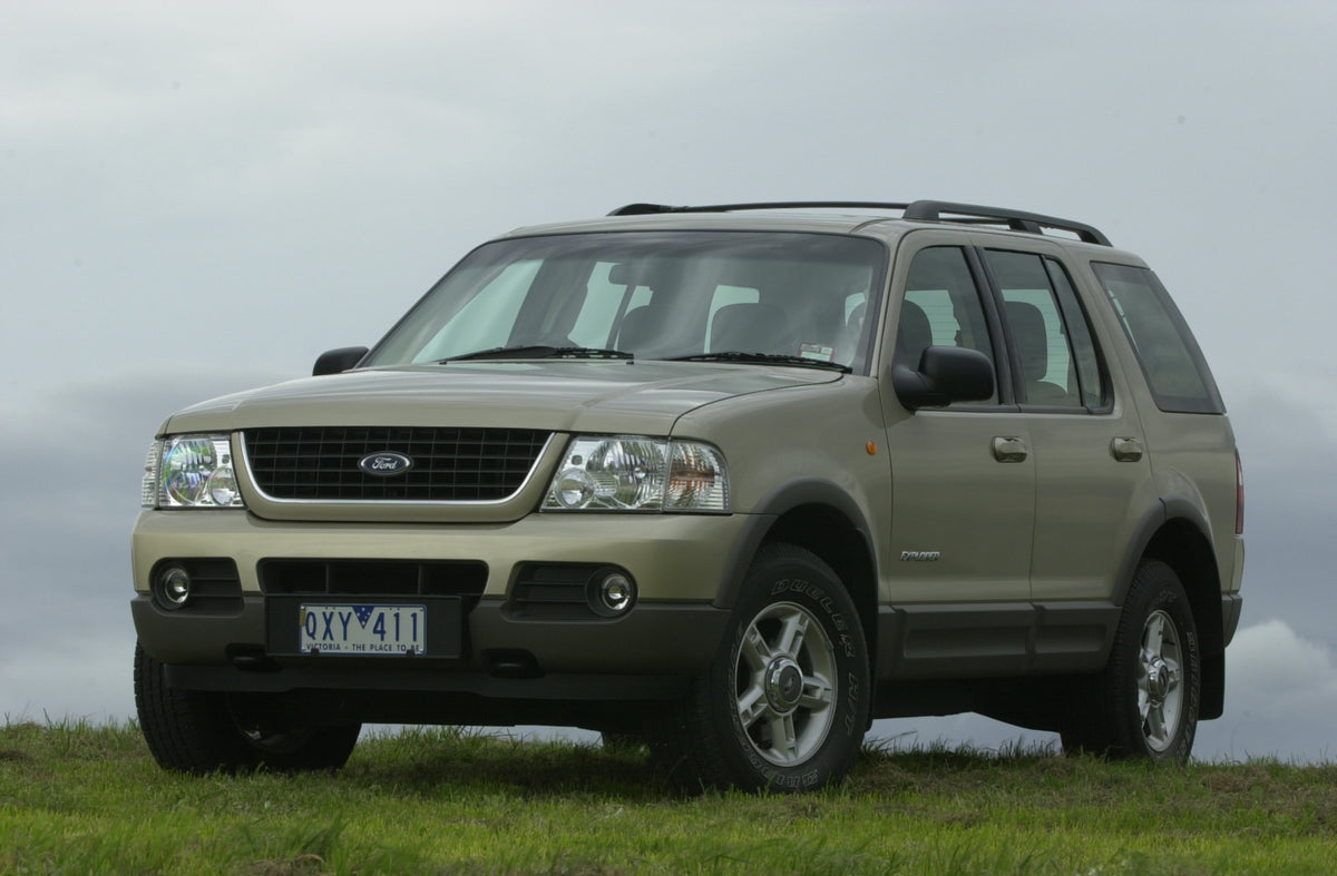 This archival image documents the 2001 Ford Explorer XLT Passenger Side Front End View on Grass Lawn FAP-2011-3 and is preserved in the Ford Heritage Vault as part of Ford Motor Company's historic photographic archive. Free for personal, non-comme...