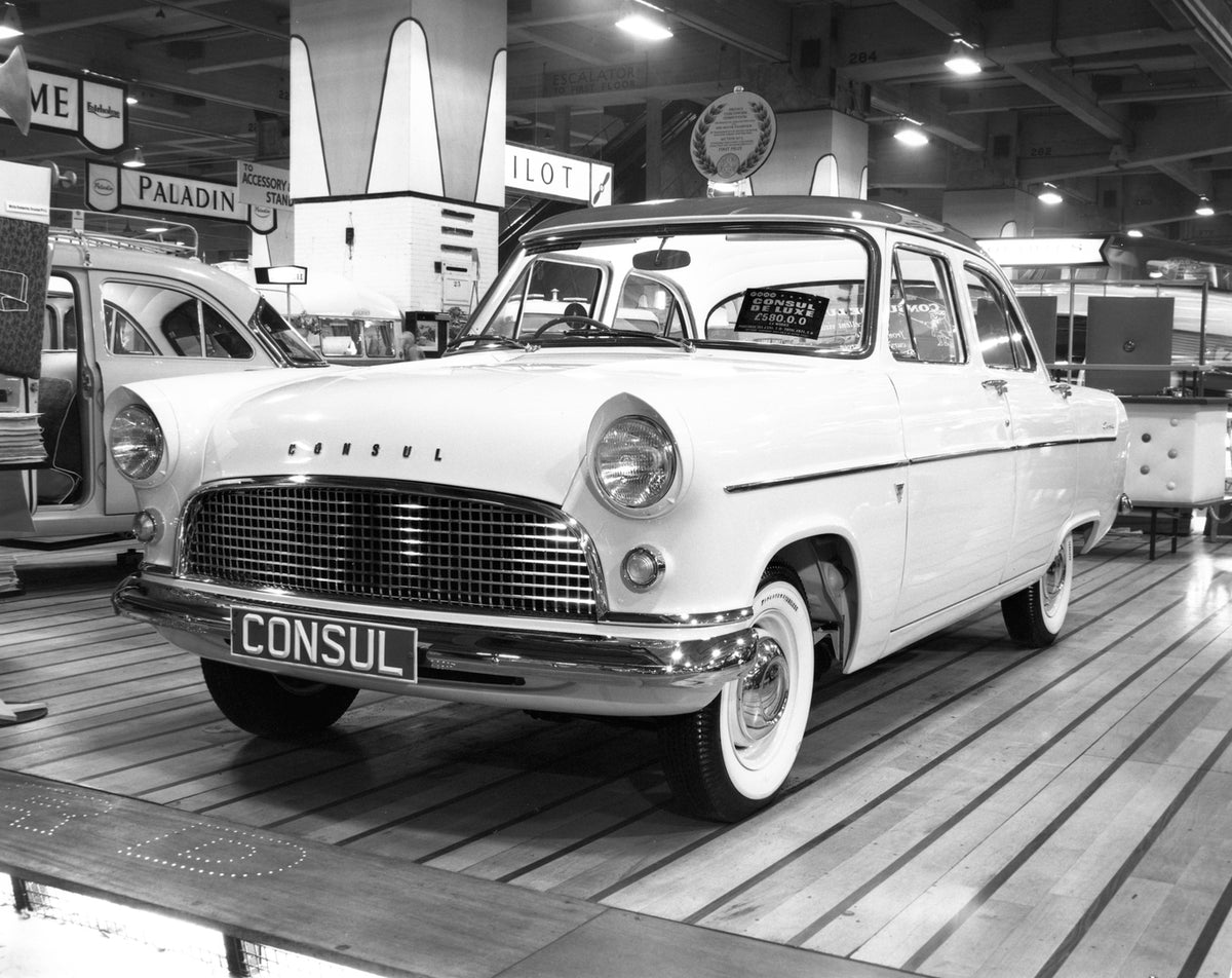 This archival image documents the 1958 Gold medalion winners Ford Consul De Luxe and is preserved in the Ford Heritage Vault as part of Ford Motor Company's historic photographic archive. Free for personal, non-commercial use. Ford Heritage Vault ...